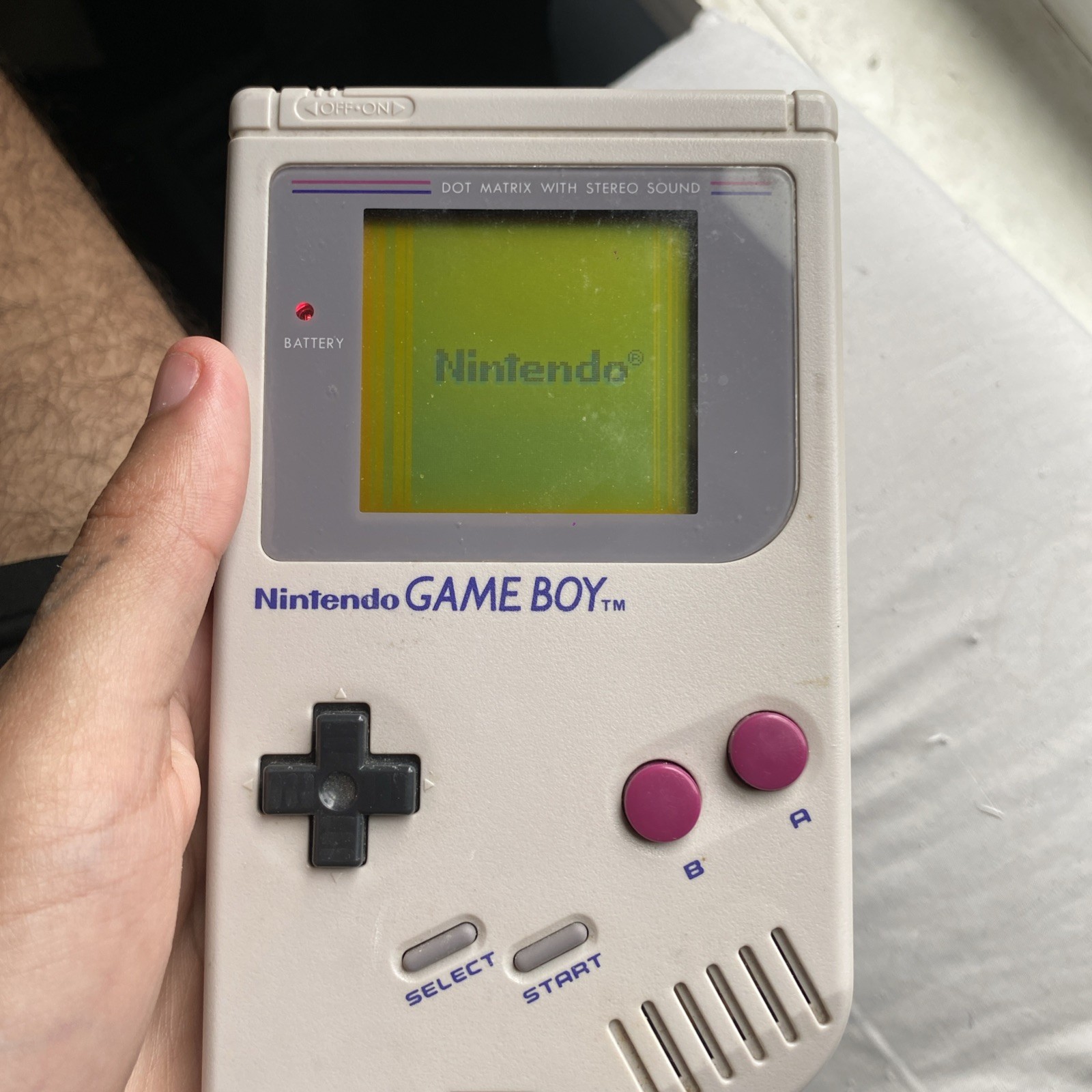 Nintendo Game Boy Handheld System- Gray- Original with Super Mario Land