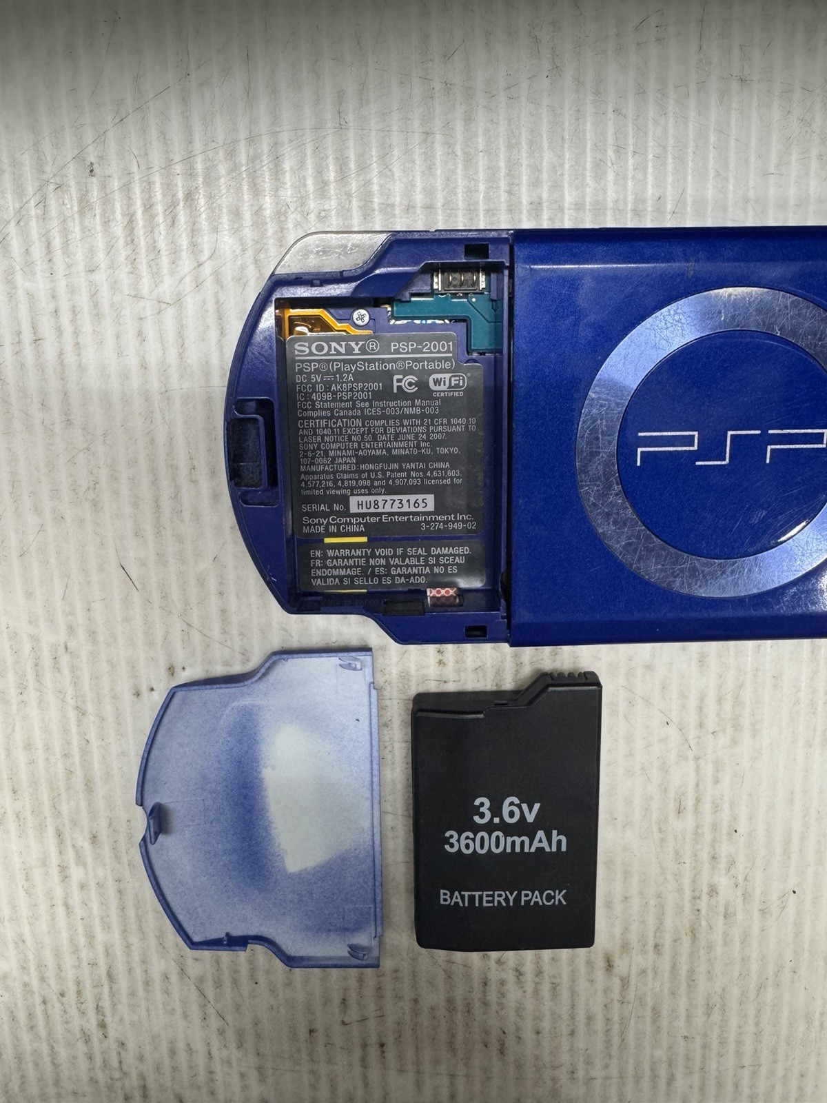 Sony PSP 2001 Handheld System Metallic Blue Tested Works