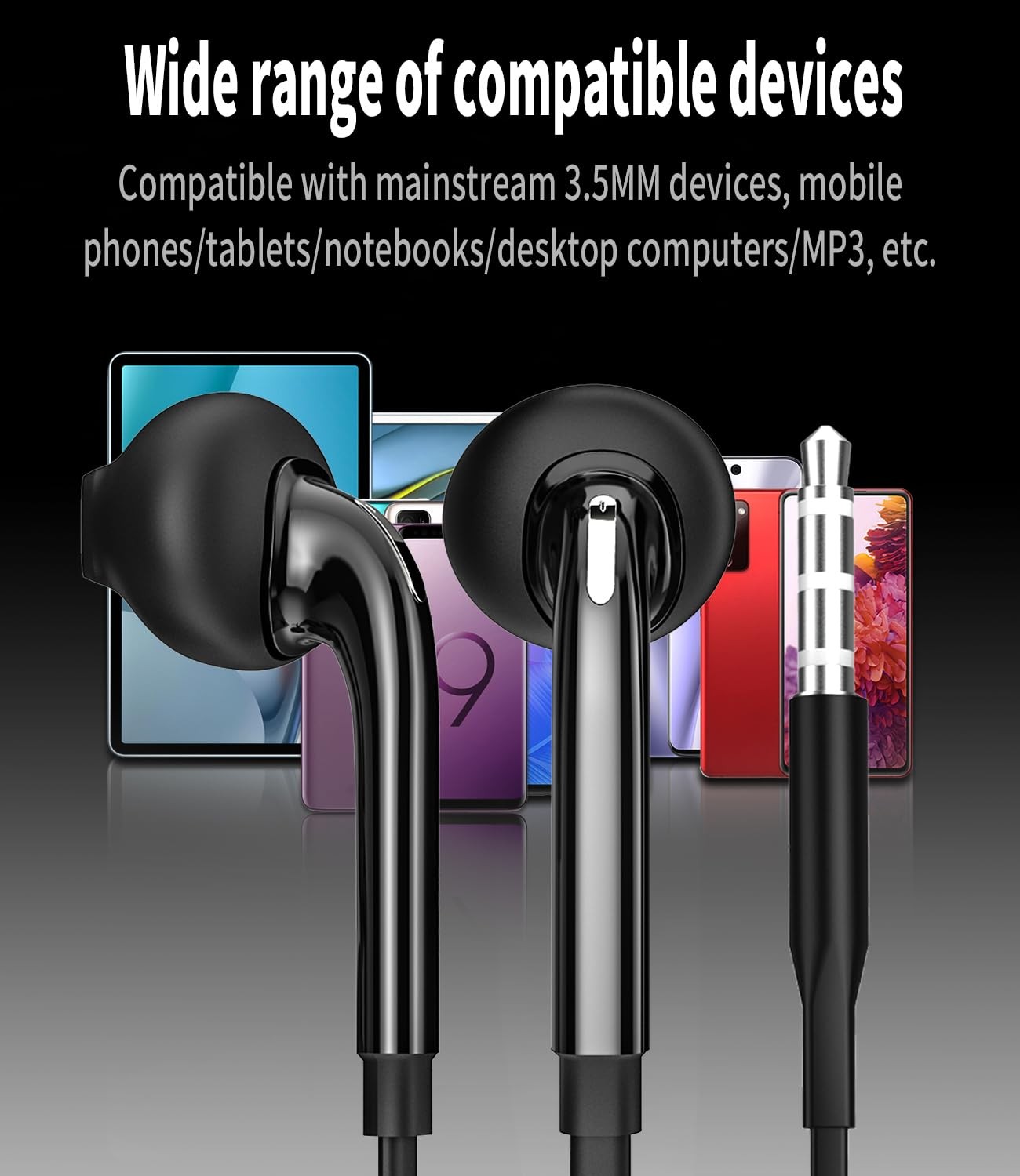Headphone 3.5mm Jack Earbud with Microphone Wired Headset 2Pack Gaming Laptop…