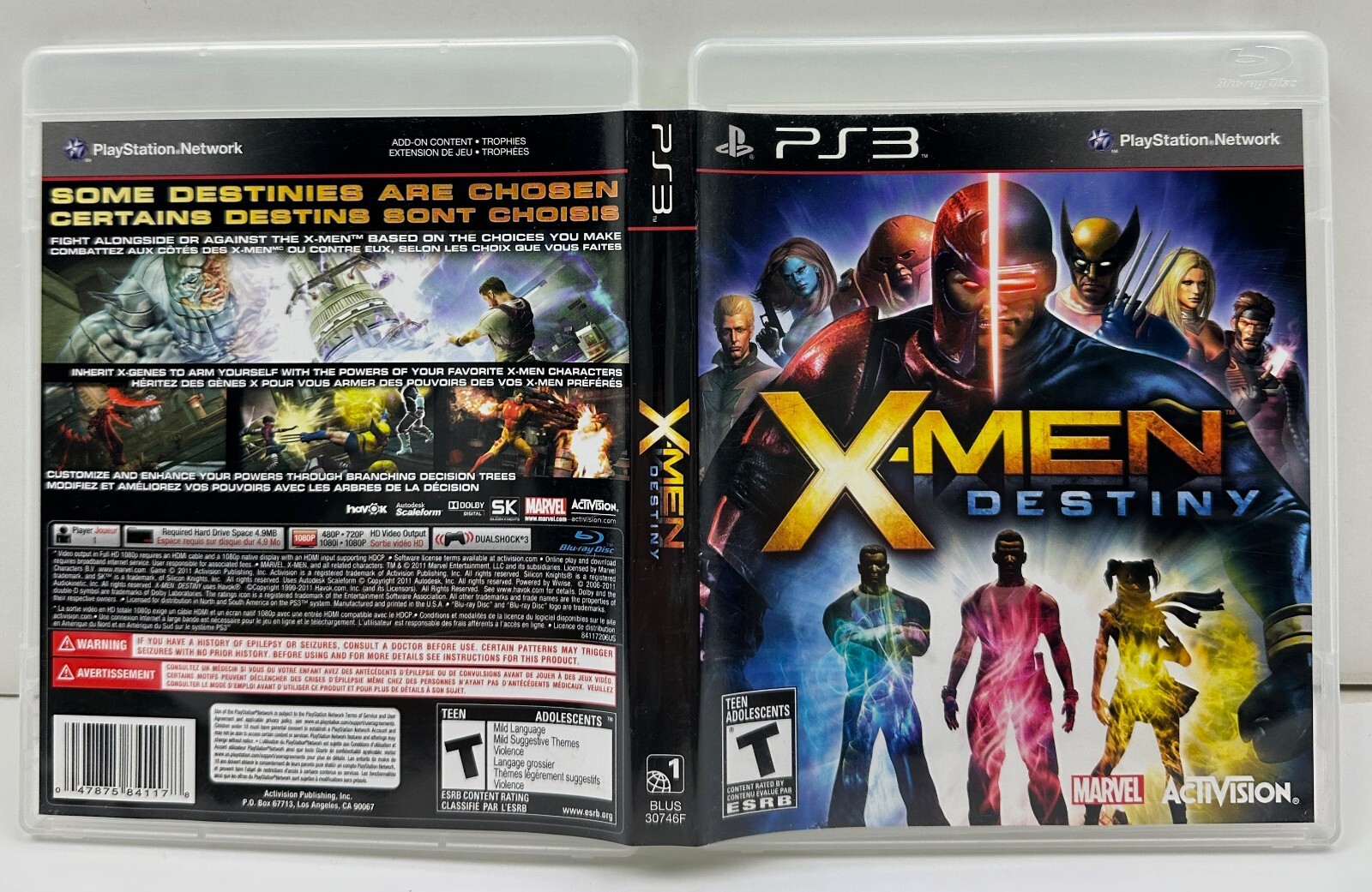 X-Men: Destiny (Sony PlayStation 3, 2011) CIB