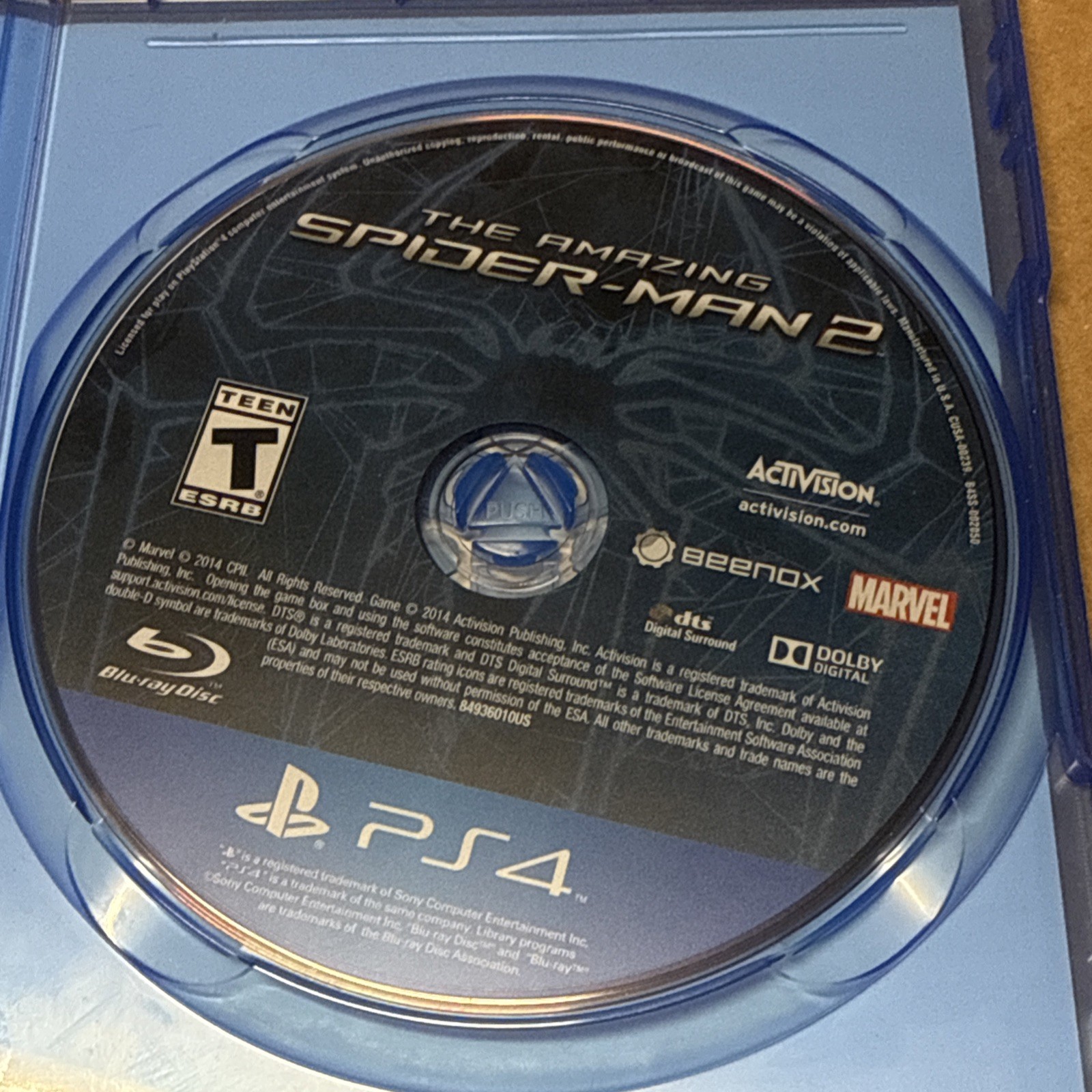The Amazing Spider-Man 2 (Sony PlayStation 4, 2014) – Clean Disc – Tested Works