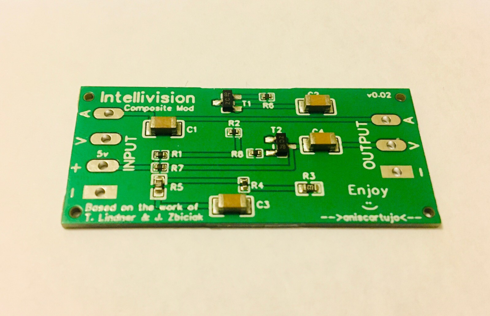 Intellivision Composite Mod RCA out – PCB a/v audio video board