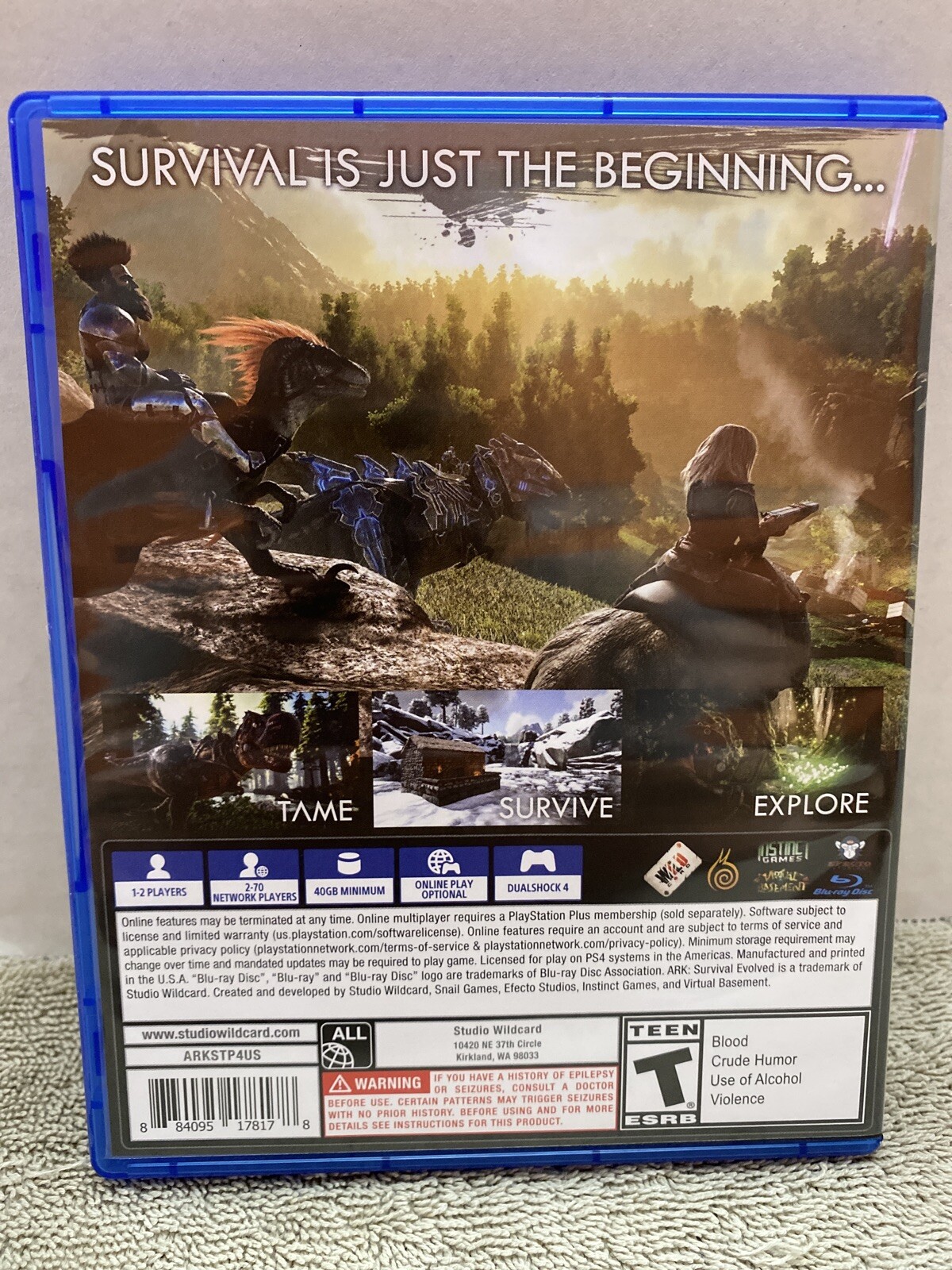 Studio Wildcard Ark: Survival Evolved (Sony PlayStation 4, 2017) PS4 Sandbox T