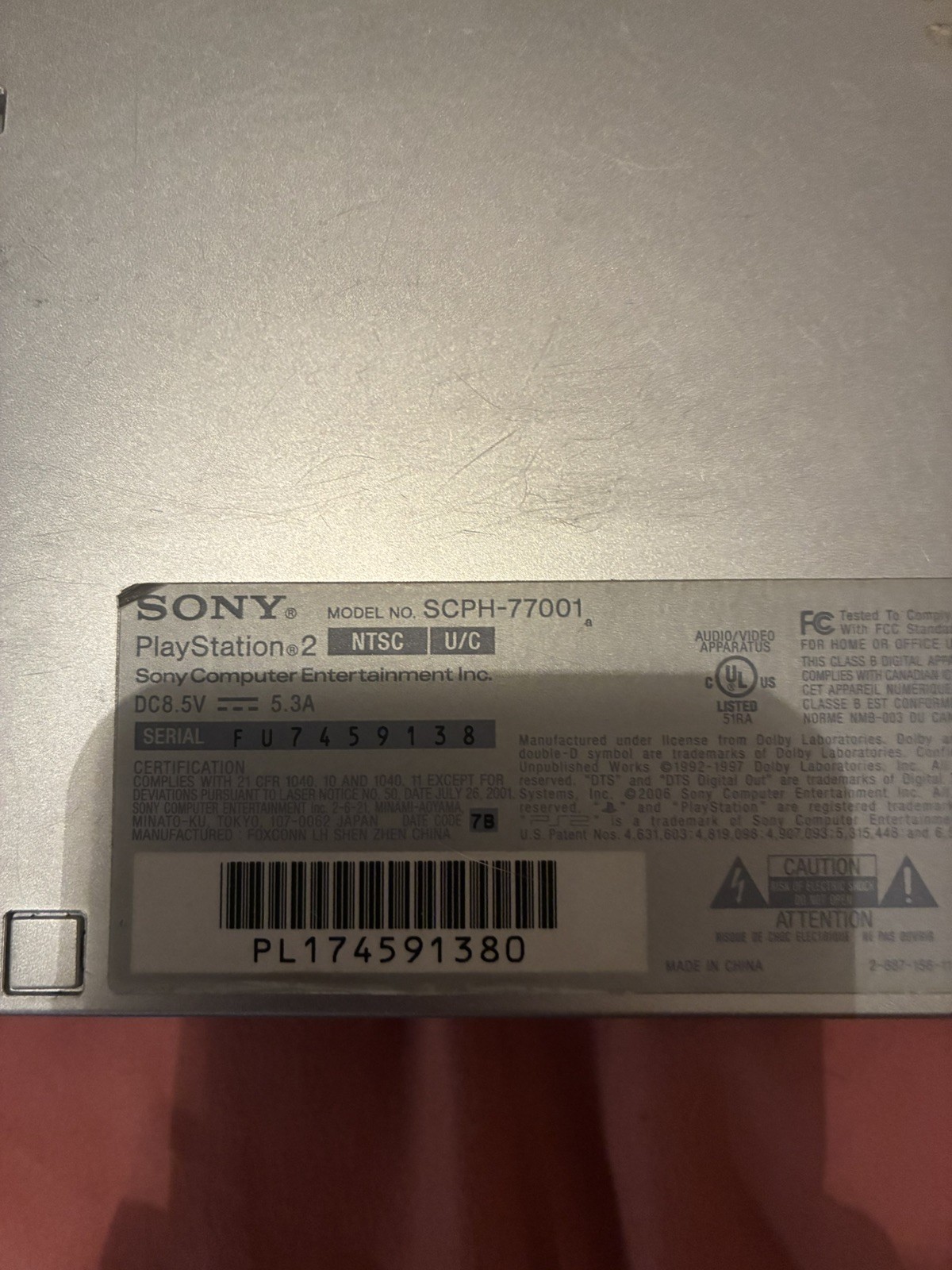 Sony PlayStation 2 PS2 Slim Silver SCPH-77001 Console DOES NOT POWER ON/NO DRIVE