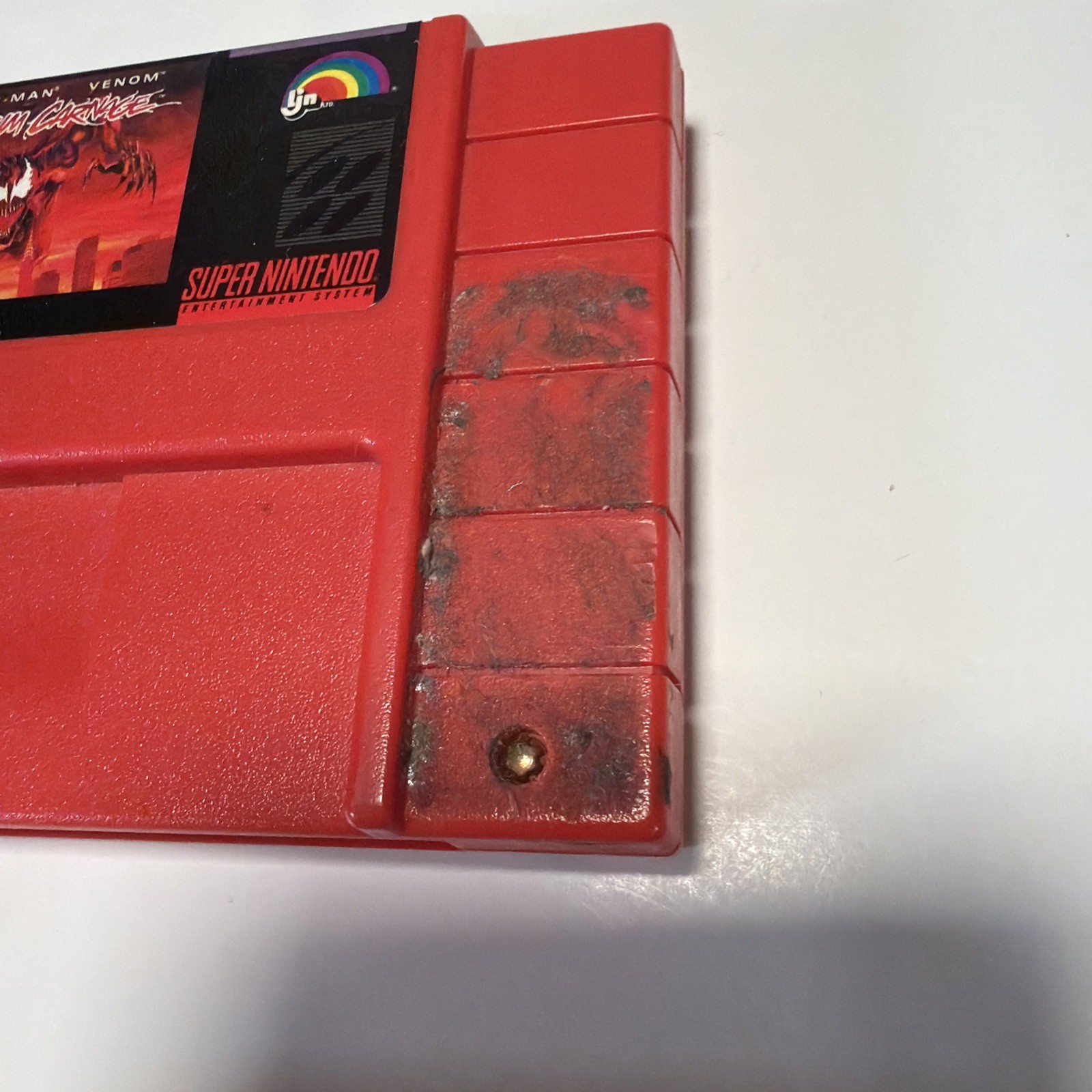 Super Nintendo SNES Maximum Carnage Spider-Man Venom Cartridge NOT TESTED USED