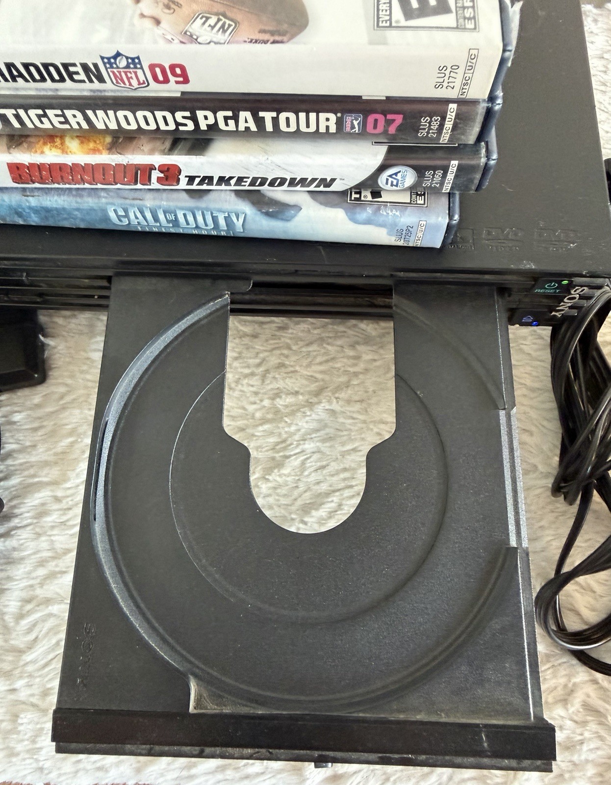 SONY Playstation 2 PS2 Console Guitar Hero Bundle Guitar Multiple Games WORKING