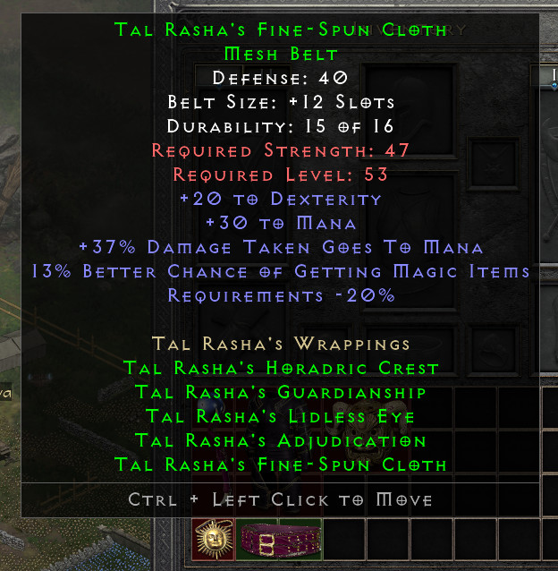Full Tal Rasha Wrappings Set Sorceress Diablo 2 Resurrected D2R Ladder Season 8