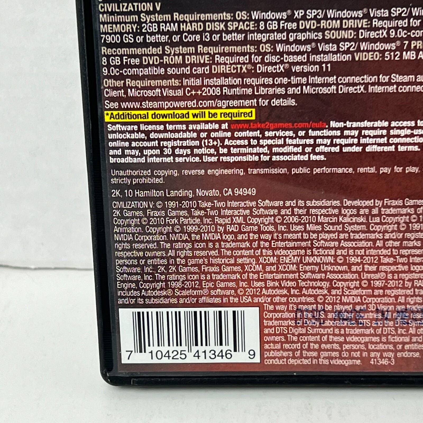 XCOM Enemy Unknown Sid Meier Civilization PC DVD Video Game Complete With Key