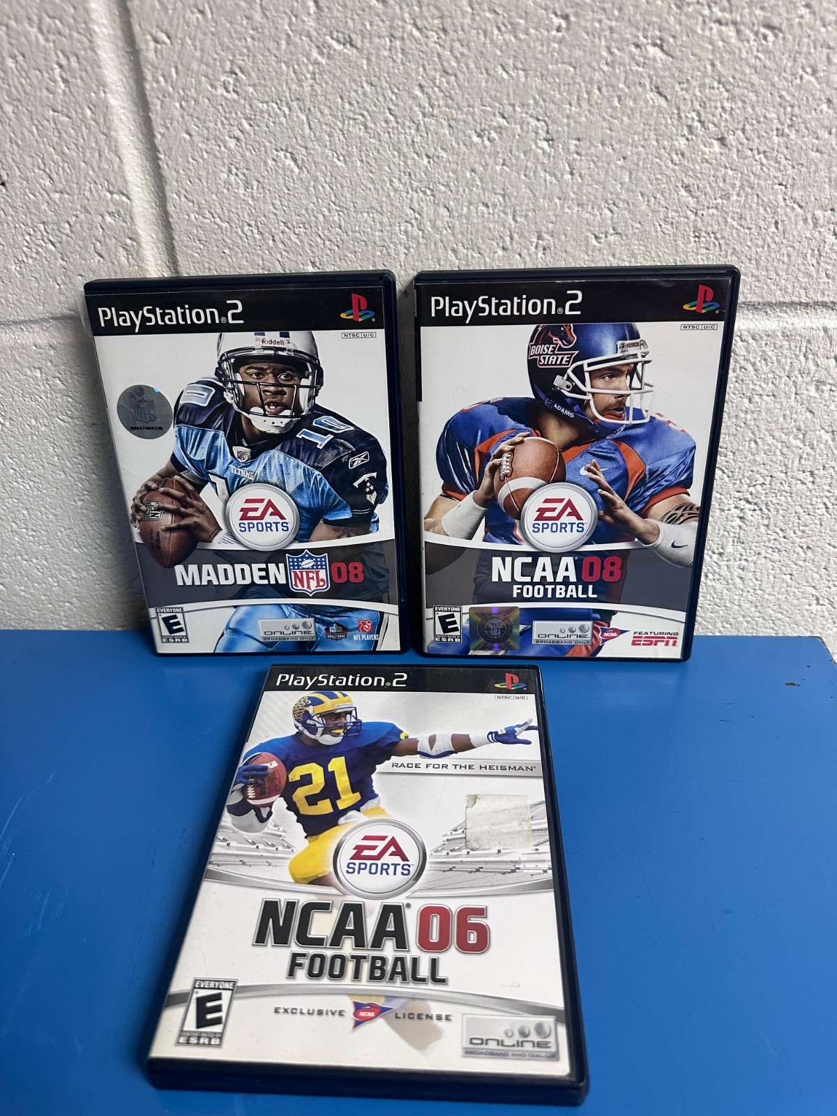 Sony Playstation 2 Lot NCAA Football 08 + Madden 08 + NCAA Football 06 Untested