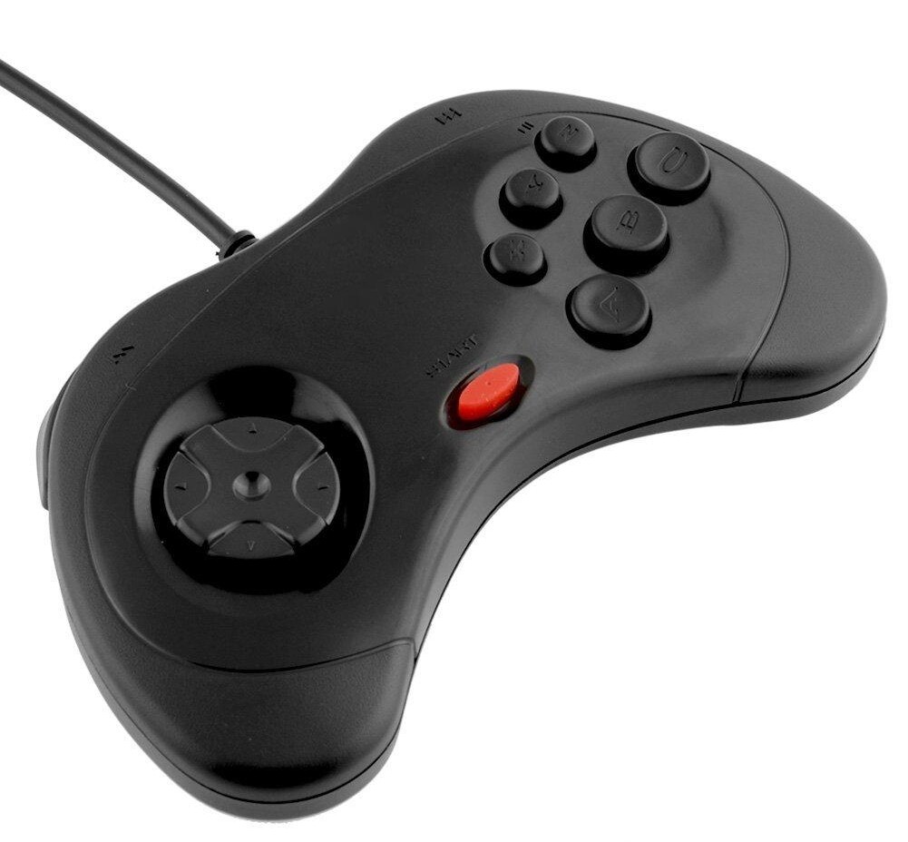 Black Controller Wired For Sega Saturn