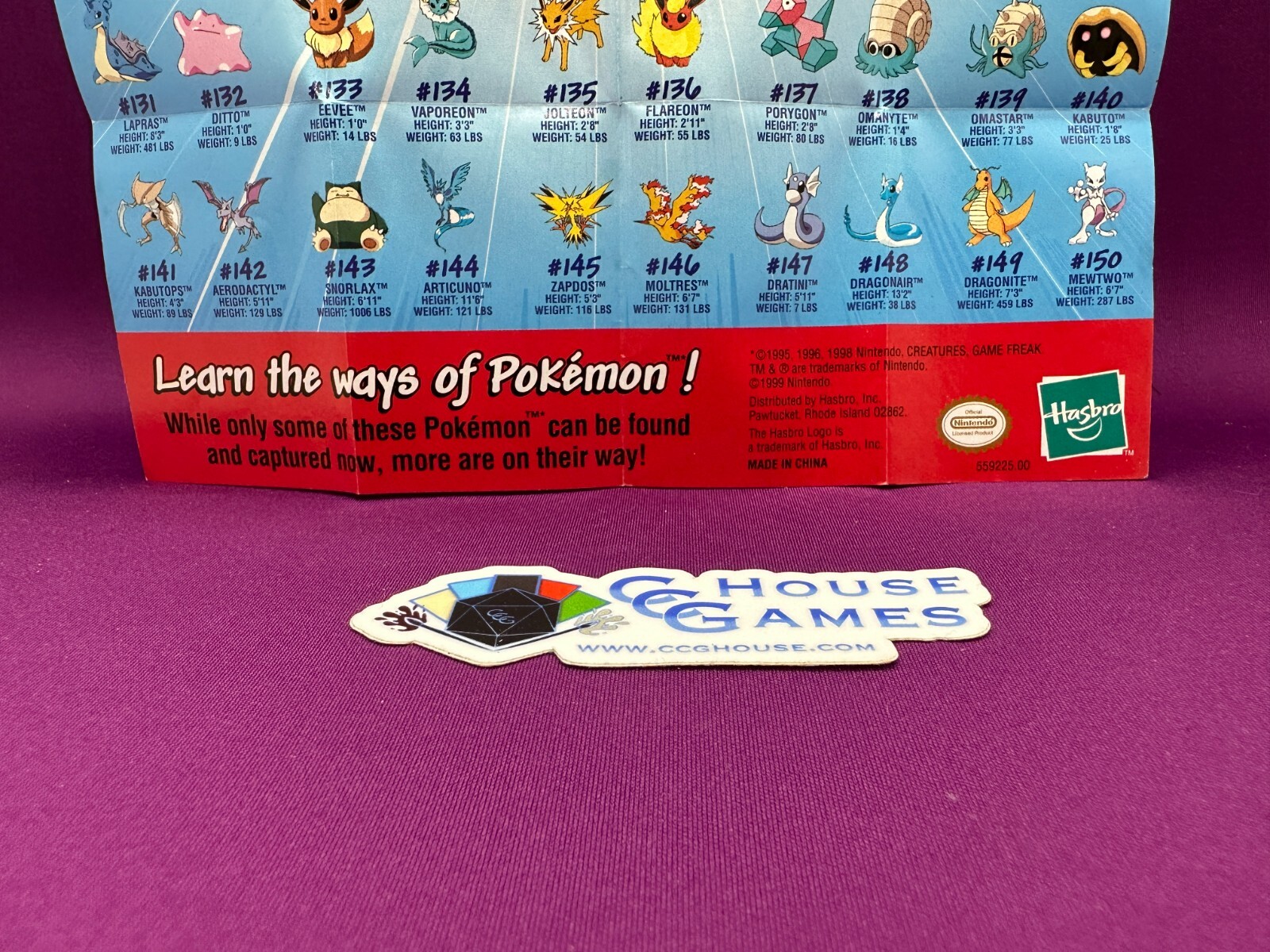 Vintage PKM Master the Entire World of PokemonFold-OutPokedex 1999*CCGHouse*BJ