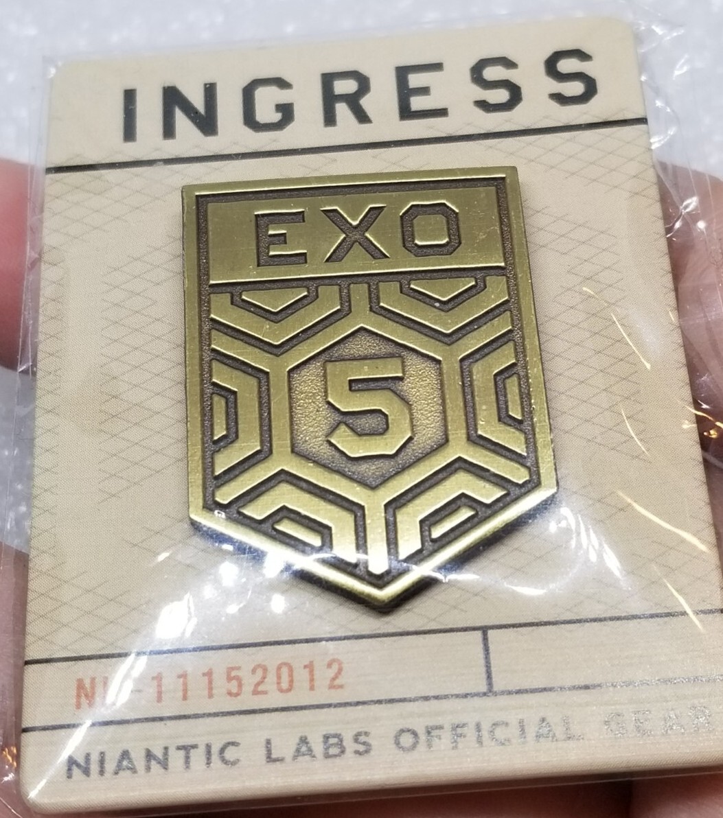 Niantic Labs Ingress 2017 Exo 5 Challenge Coin, Iron On Patch & Pin Lot