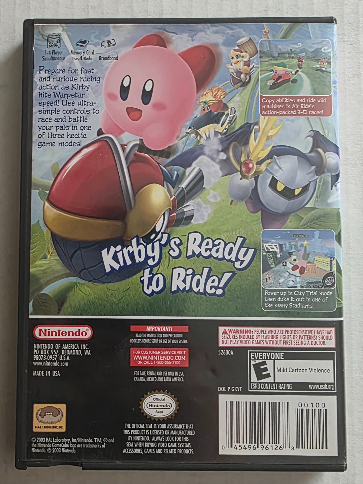 Kirby Air Ride – Nintendo GameCube – Disc and Case – No Manual