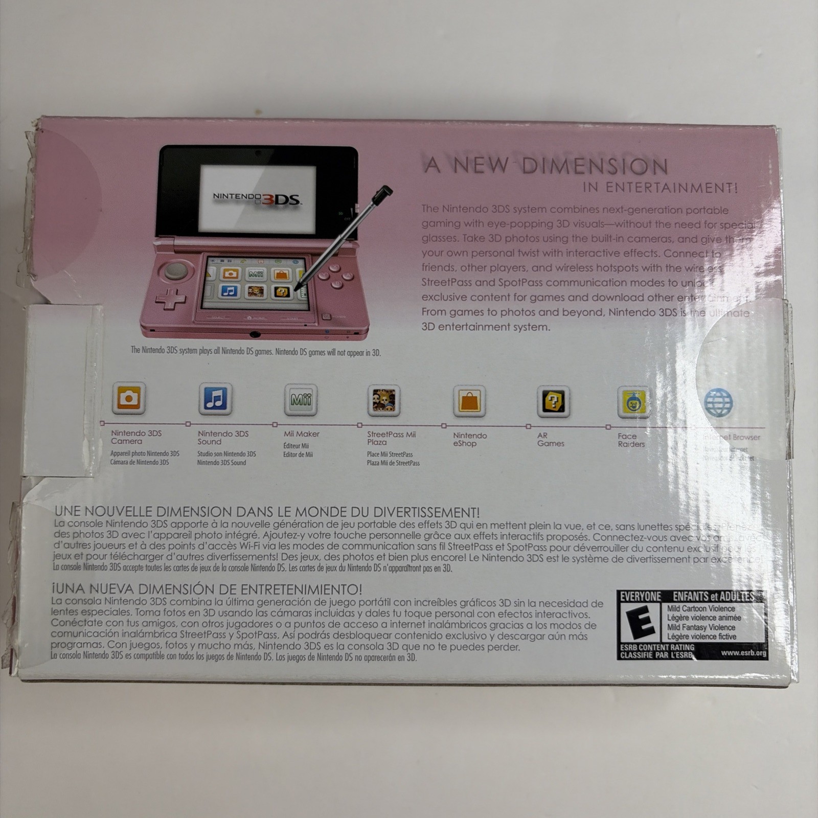 Nintendo 3DS Handheld Console Complete In Box Pink CTR-001 (USA) W Charger