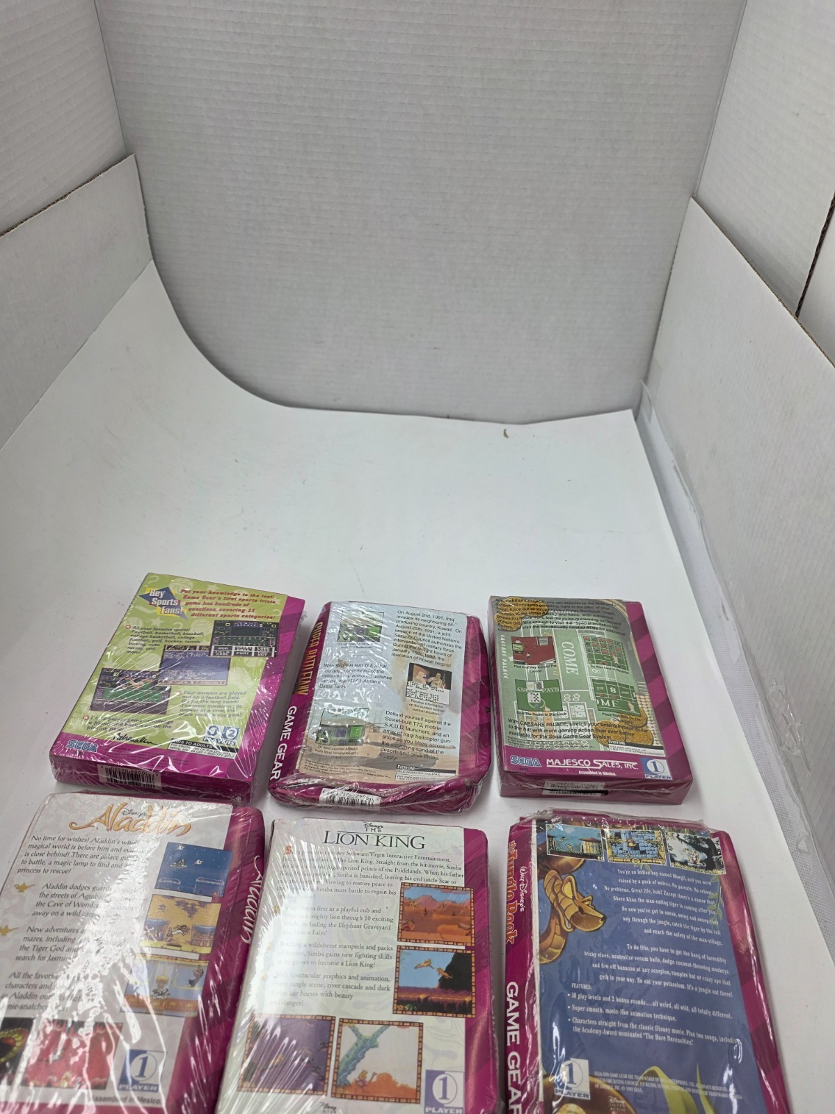 6 NEW Sega Game Gear Games Damaged boxes Aladdin,Jungle Book,Lion King,Tank #C2