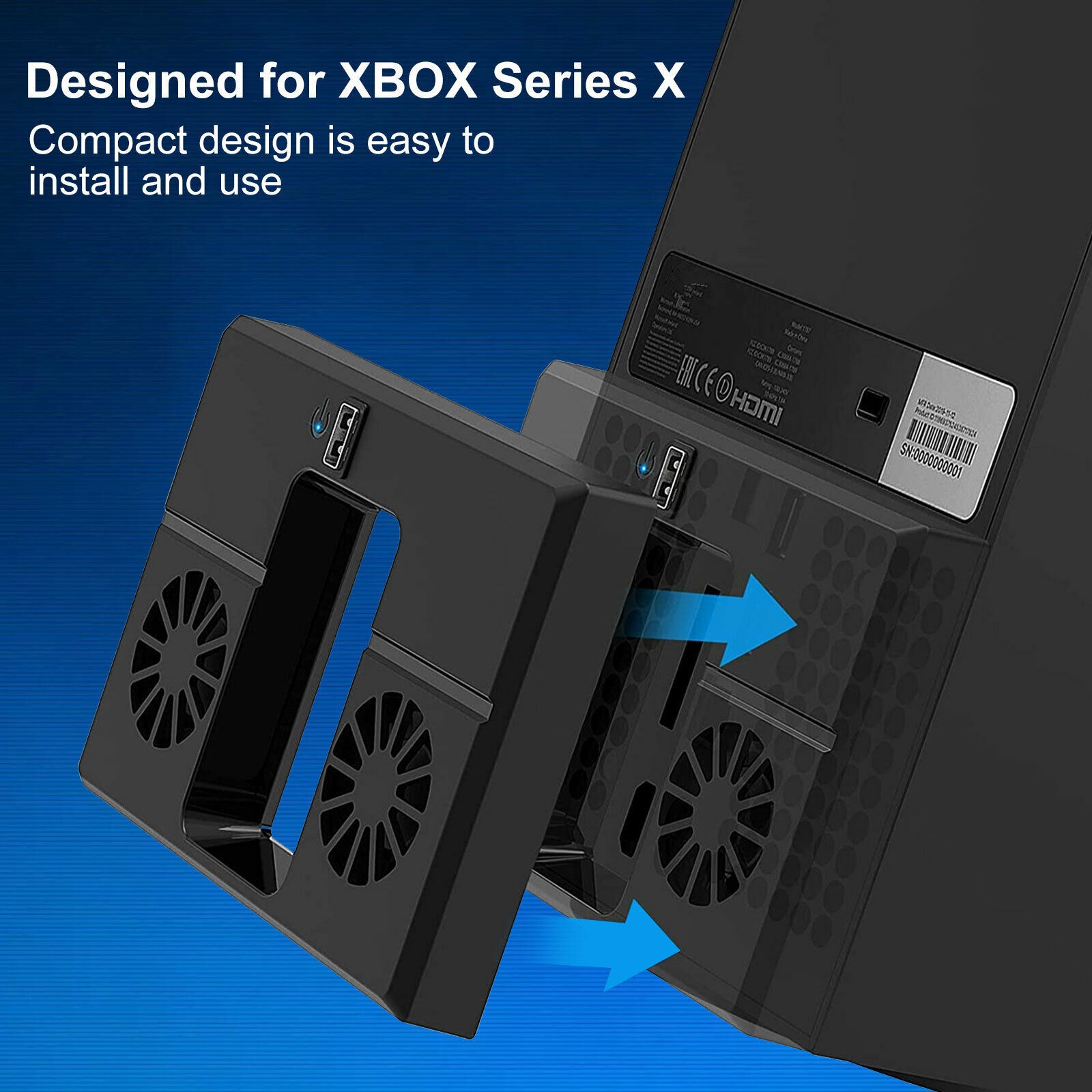 4000RPM 5V/2A USB Vertical External Cooling Fan For Xbox Series X Game Console