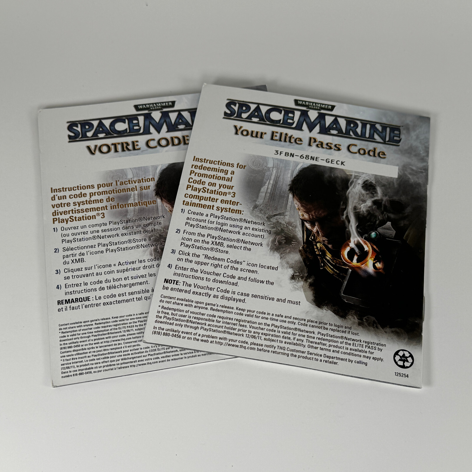 PS3 Warhammer 40,000: Space Marine CIB OOP Sony PlayStation 3 Manual and Inserts