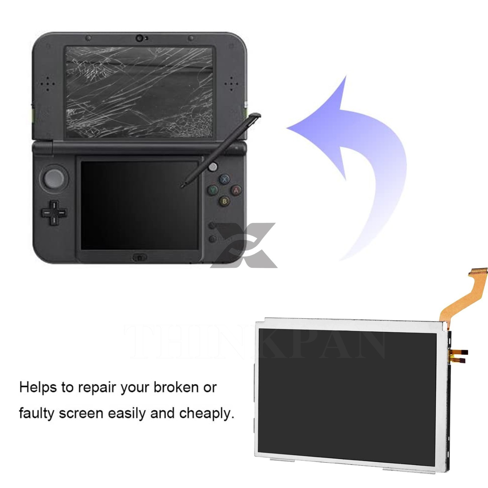 Replacement Top LCD Screen Repair For Nintendo New 3DS/New 3DS XL/3DS XL