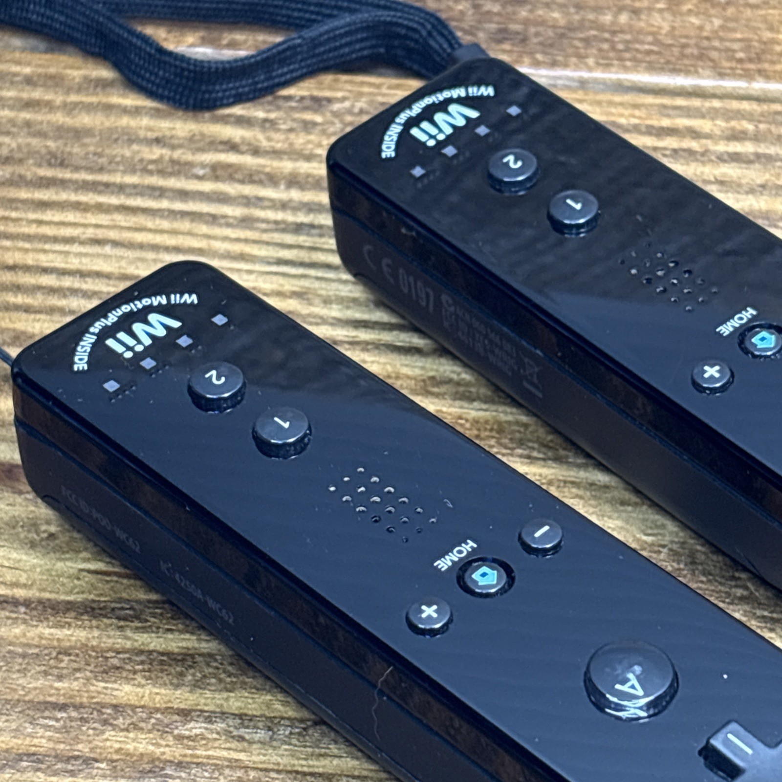 (2) OEM Nintendo Wii Motion Plus Remote Controller Black RVL-036 Tested