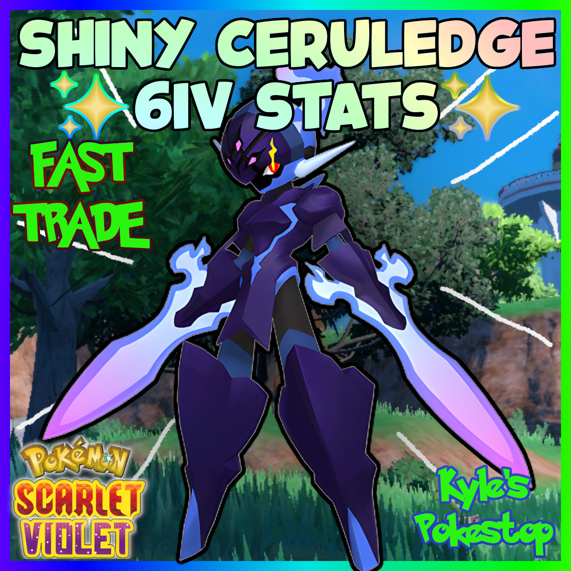 ✨SHINY CERULEDGE + ARMAROUGE 2 PACK ✨POKEMON SCARLET AND VIOLET EVD BATTLEREADY⚡