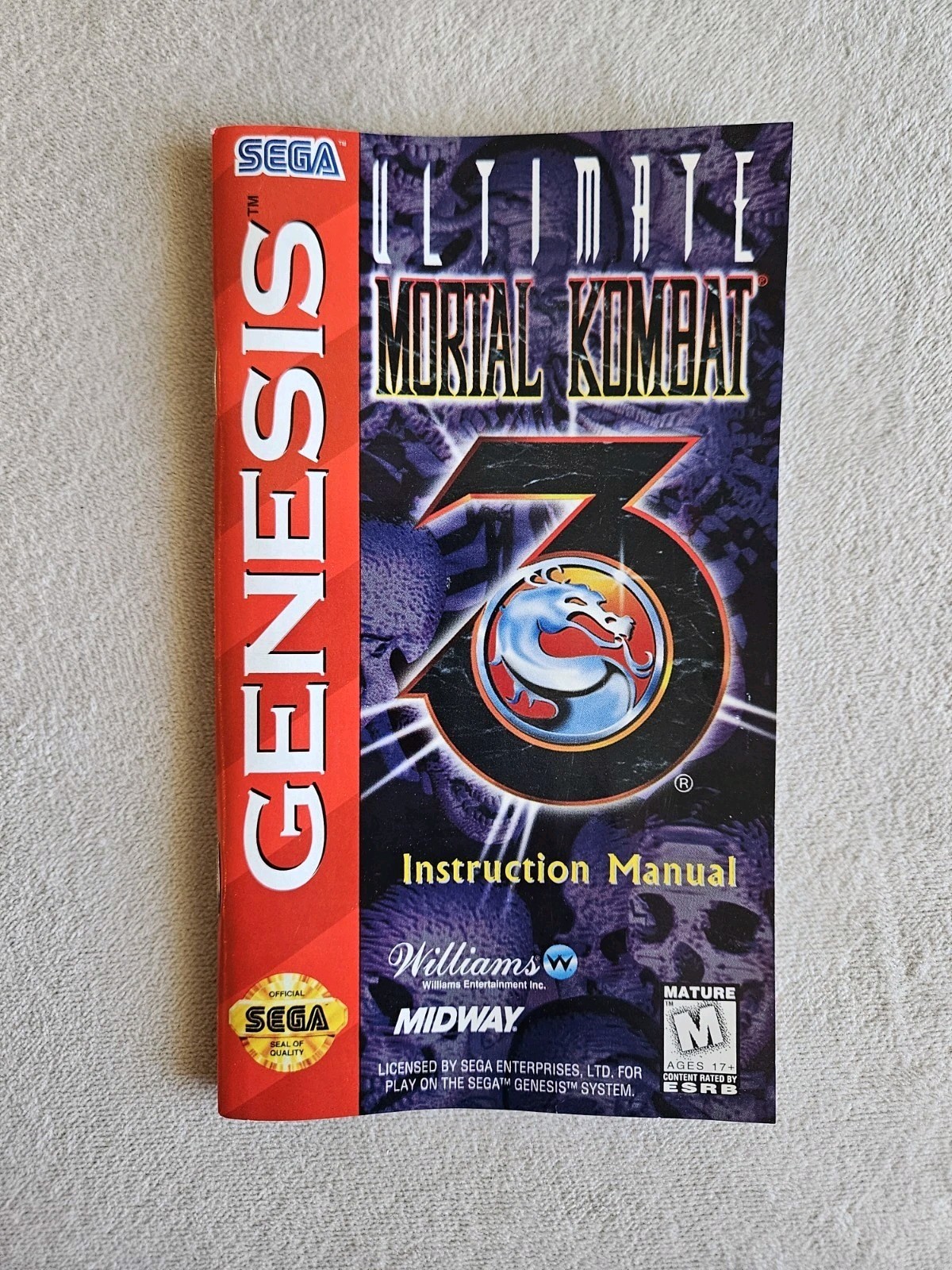 ULTIMATE MORTAL KOMBAT 3 SEGA GENESIS 100% COMPLETE IN BOX W/ POSTER & REG
