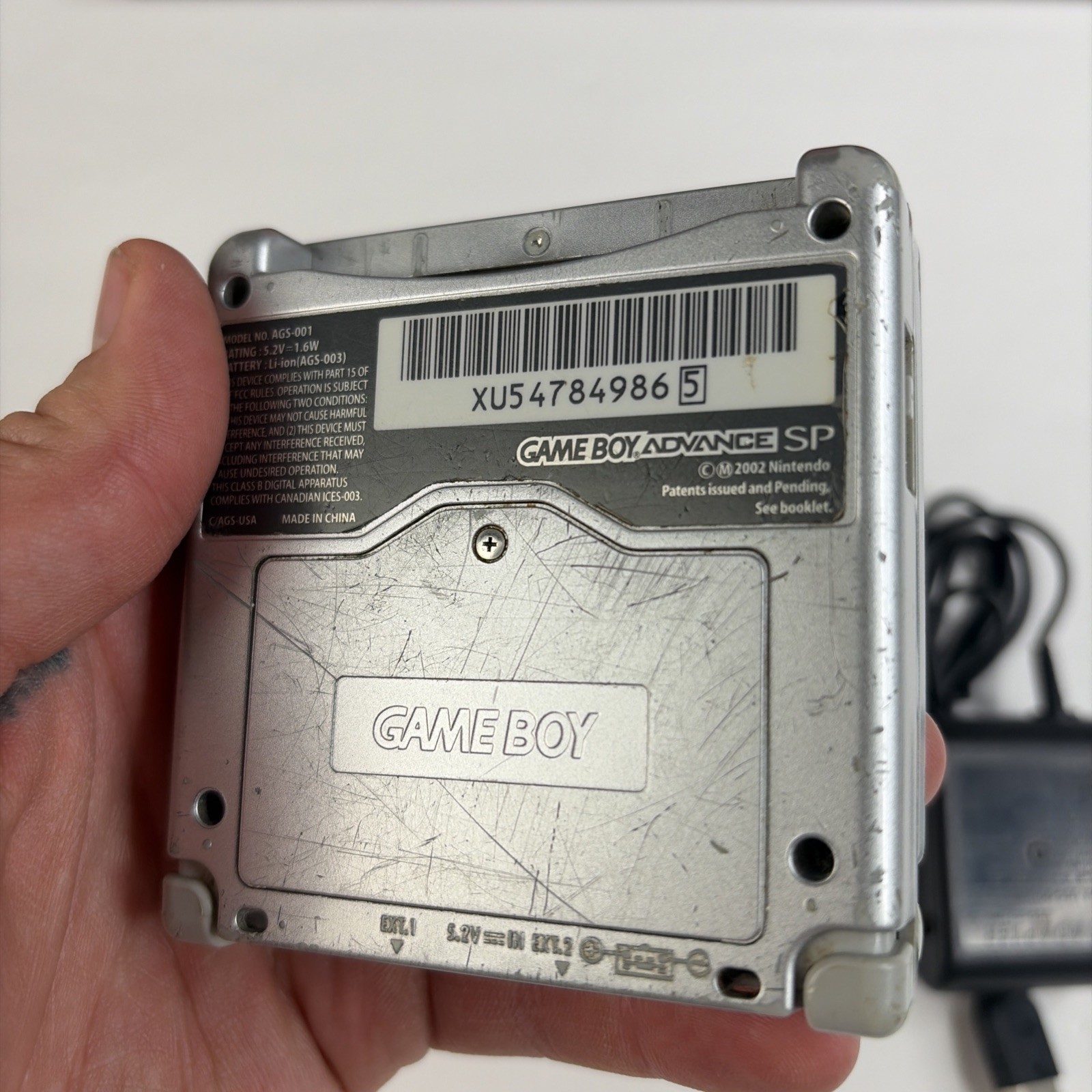 Gameboy Advanced sp GBA Platinum Silver Ags-001 Tested US Model