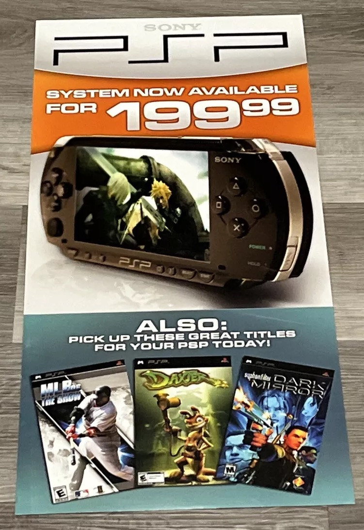 Sony PSP GameStop Retail Marketing VideoGame Poster Promo Daxter MLB 06
