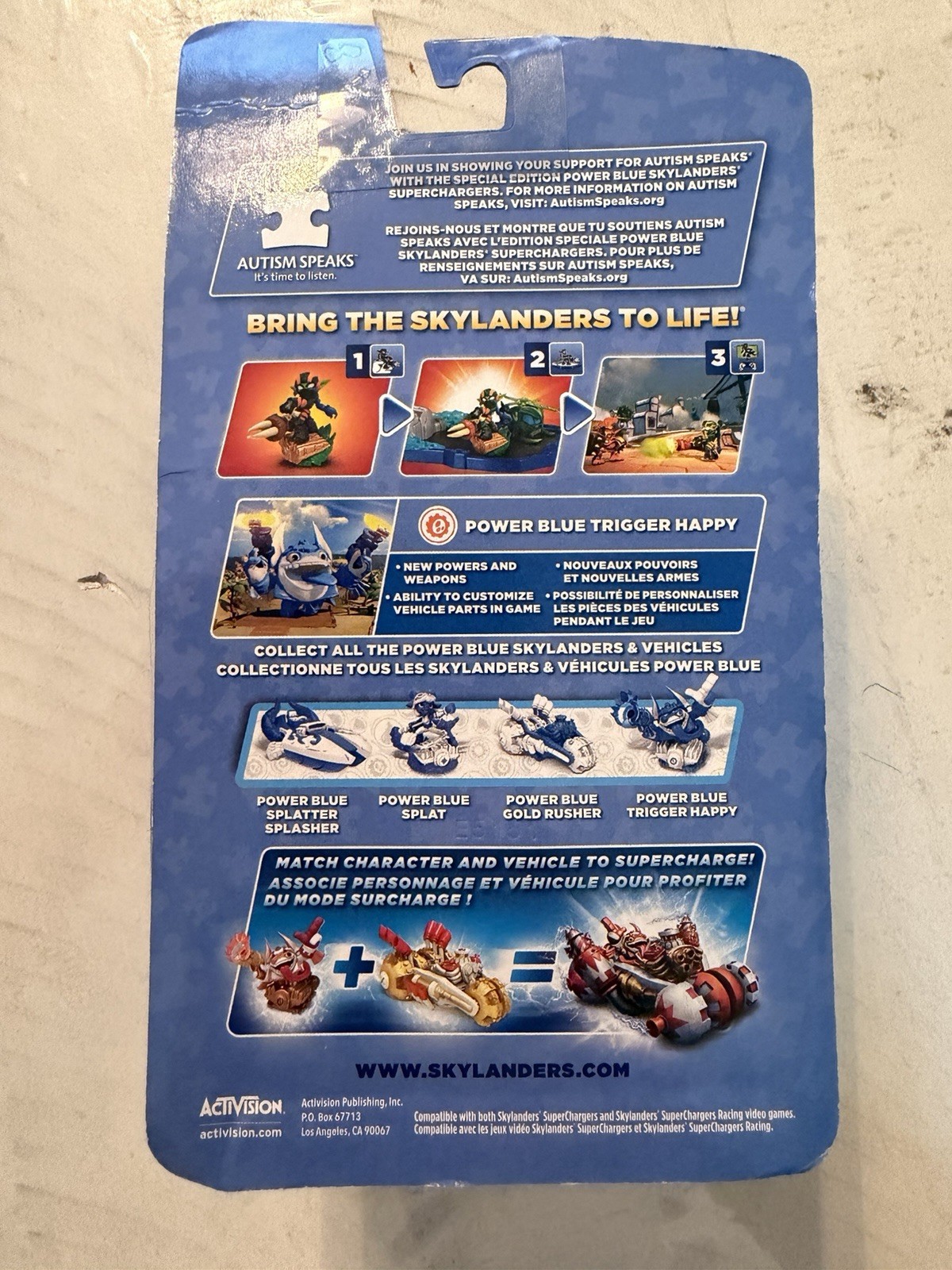 Skylanders Superchargers Power Blue Trigger Happy New and Sealed (Slight damage)