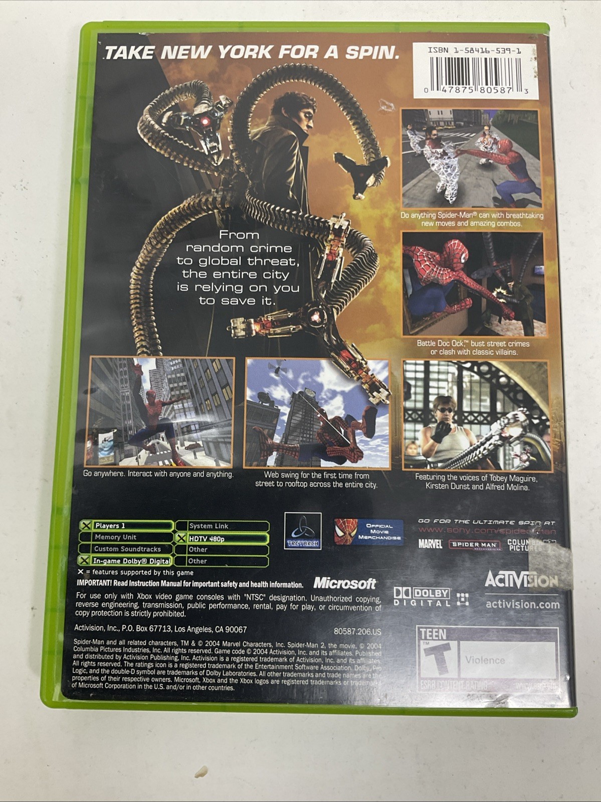 Spider-Man 2 (Original Xbox) Black Label CIB COMPLETE & TESTED