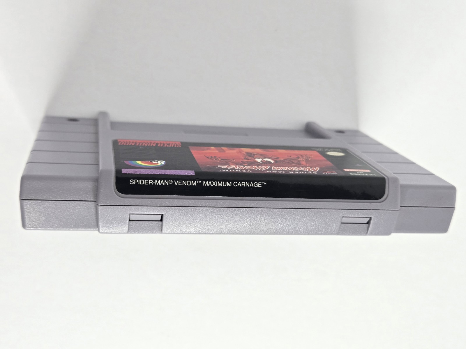 Spider-Man Venom Maximum Carnage SNES Rare Gray Variant Authentic Pristine