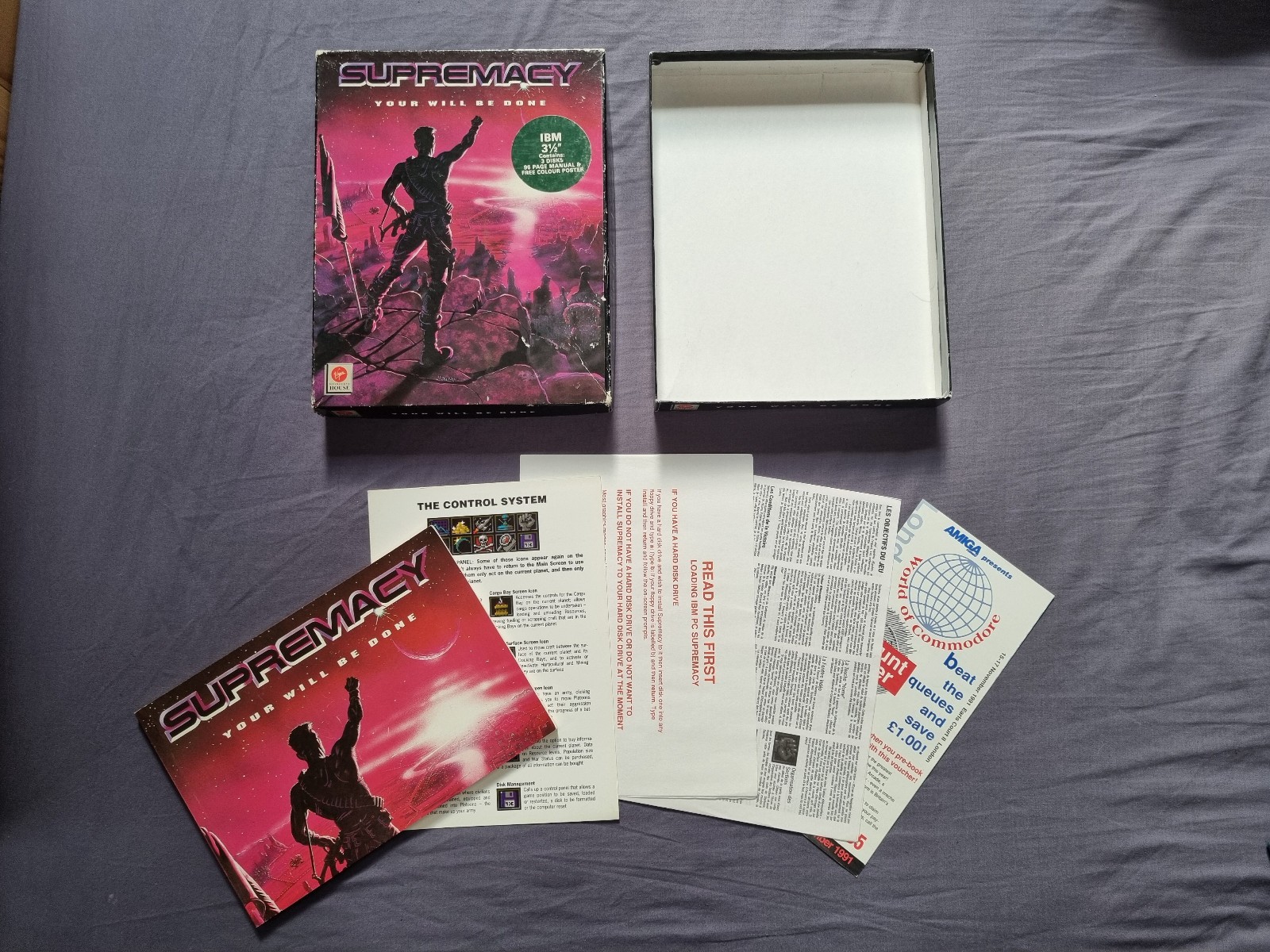 Supremacy: Your Will Be Done PC DOS Big Box 3.5″ CIB Poster Virgin Overlord