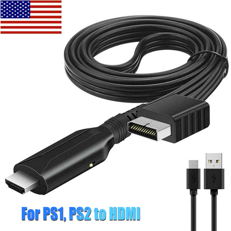 For Sony PS1 PS2 to HDMI Adapter Cable TV Game Console Audio Video Converter