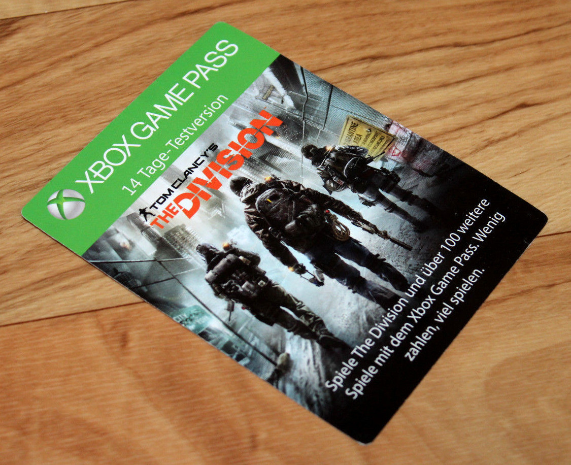 Xbox One Game Pass Card 14 Days Tom Clancy’s The Division Rare Gamescom 2018