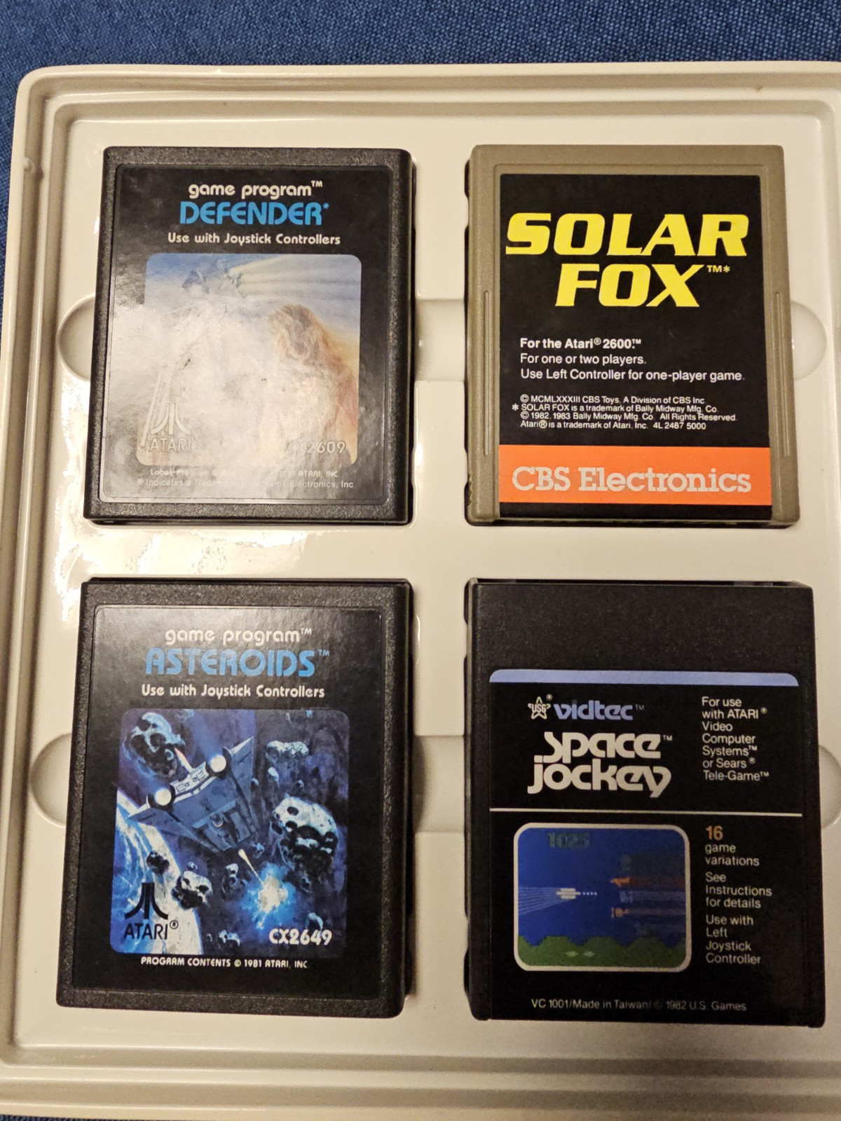 Vintage ATARI 8 Game Program Cartridge Storage Case Light Brown – With 8 Games