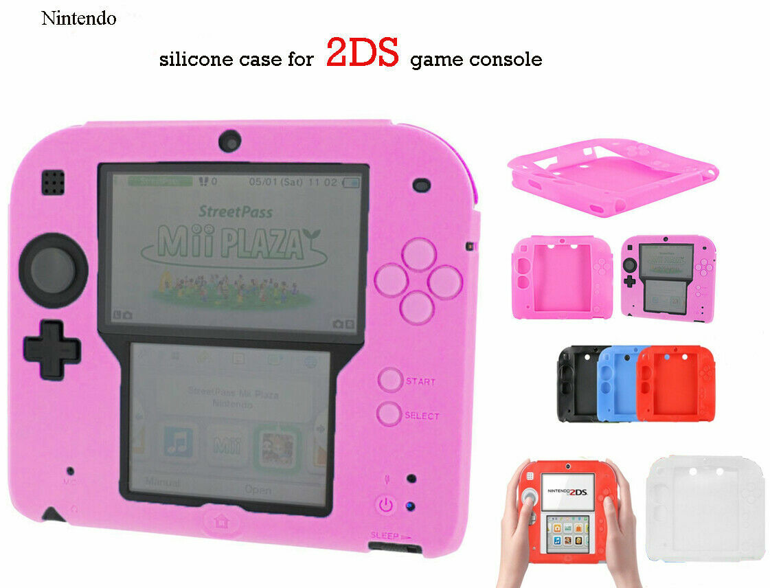 1/2pcs Protective Soft Silicone Rubber Gel Skin Case Cover Skin for Nintendo 2DS
