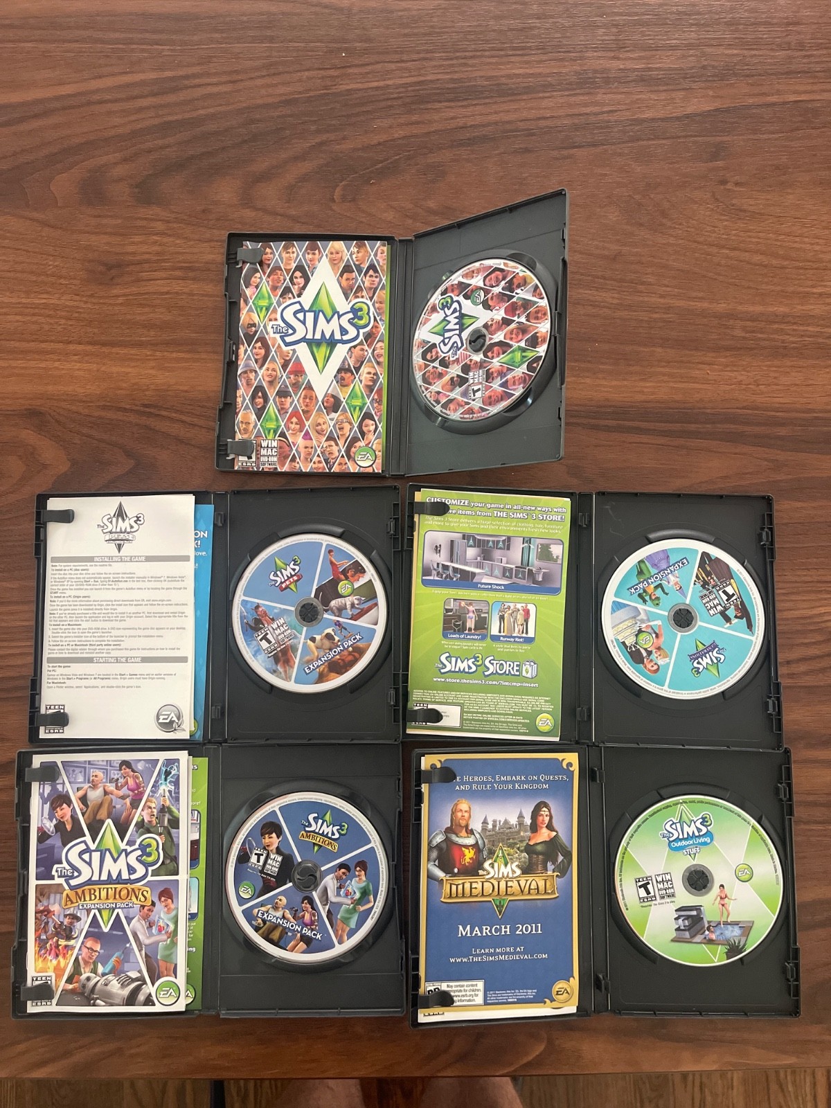 EA The Sims 3 Expansion Packs Bundle PC Windows, T-Teen Manual Set Of 5