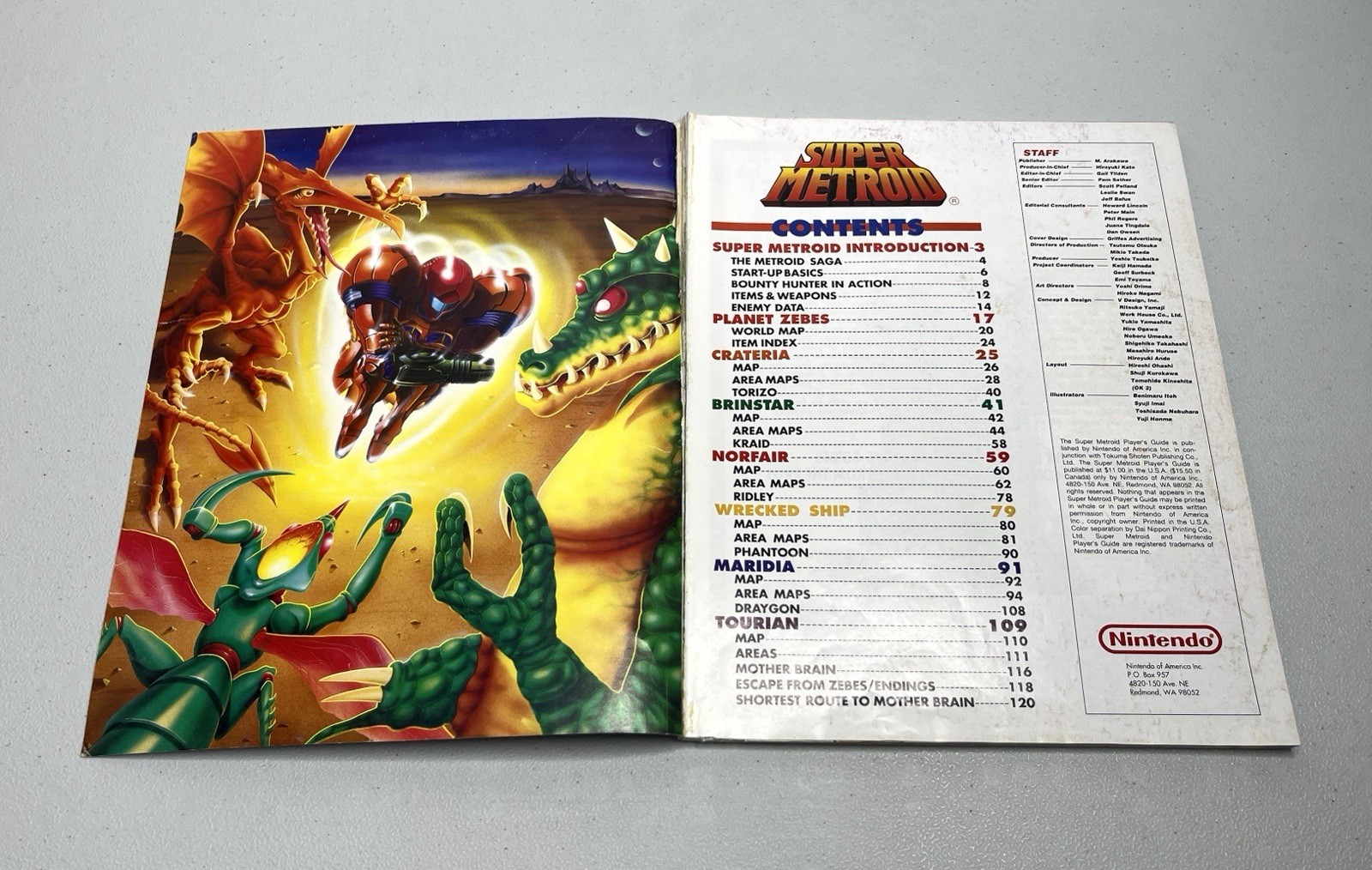Super Nintendo SNES Super Metroid Official Nintendo Player’s Guide *Damage*