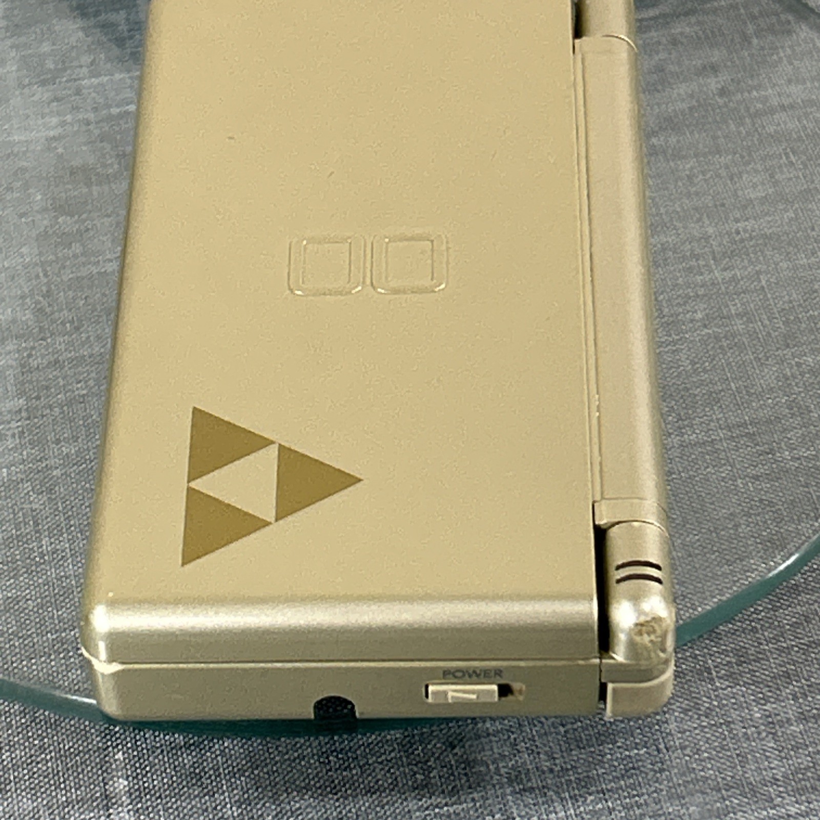 Nintendo DS Lite Gold Zelda Edition Handheld Console w/ Triforce Logo Charger