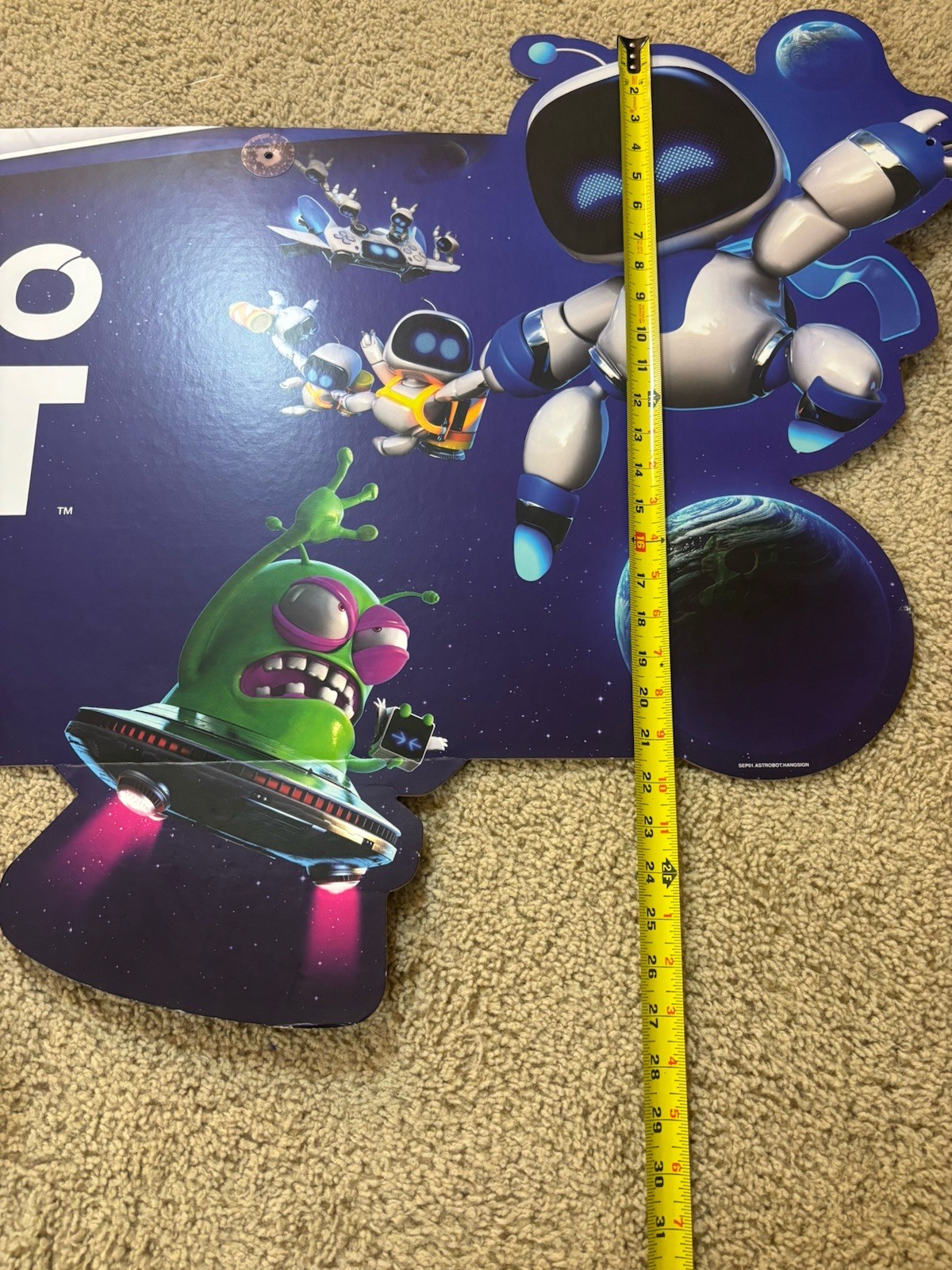Astro Bot PlayStation 5 Hanging Display Promo GameStop- 2024 Very Rare! 3ft PS5