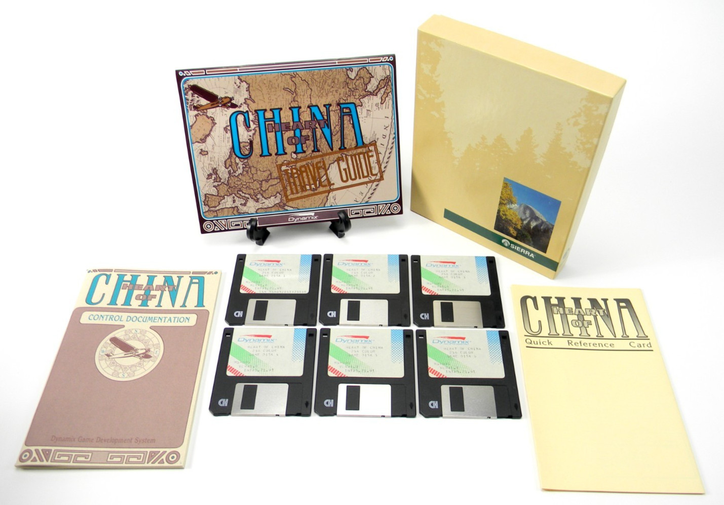Heart of China Sierra Dynamix PC Game Box, Inserts, 3.5″ Disks MS-DOS 1991 WORKS