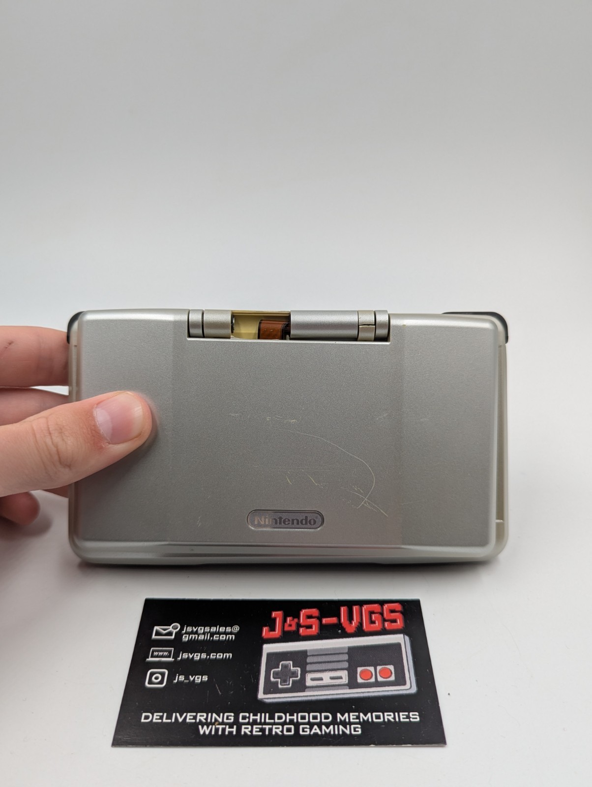 Nintendo DS Original Titanium Console Broken Hinges Works As Is w/ Charger