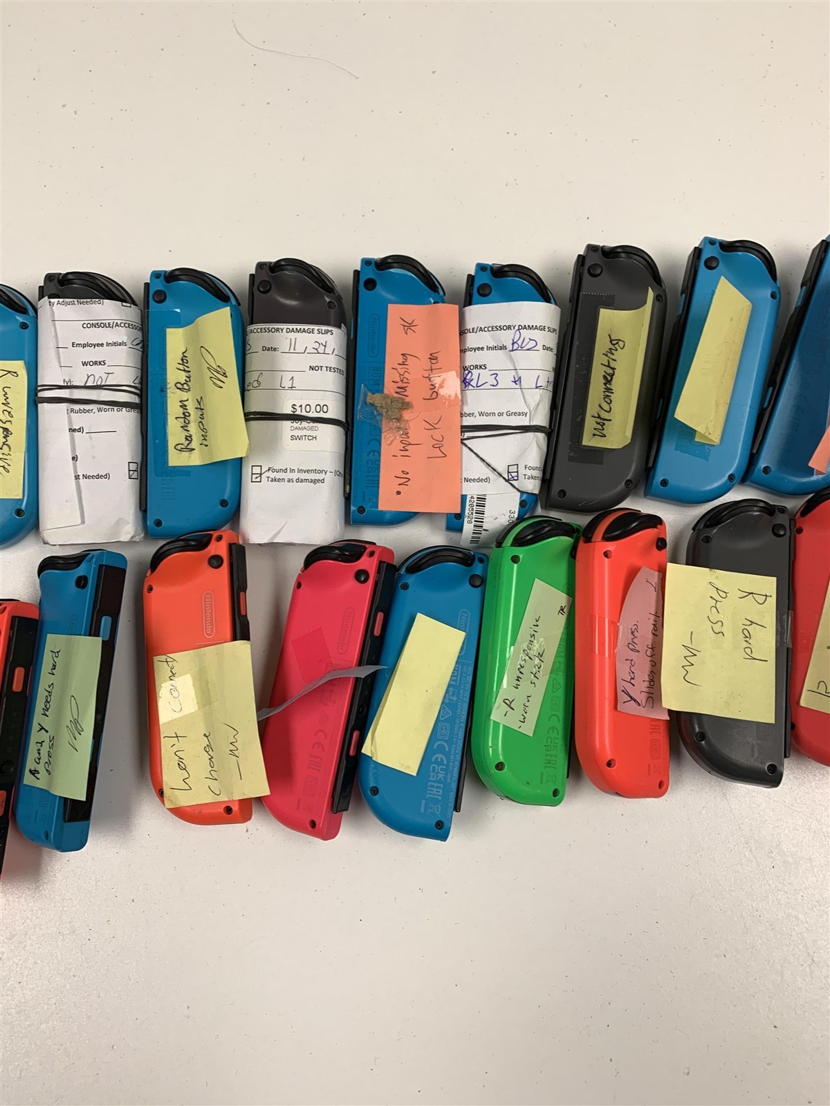 Bulk Lot 40 Nintendo Switch Joy-Con Controllers OEM Damaged Not Working Parts