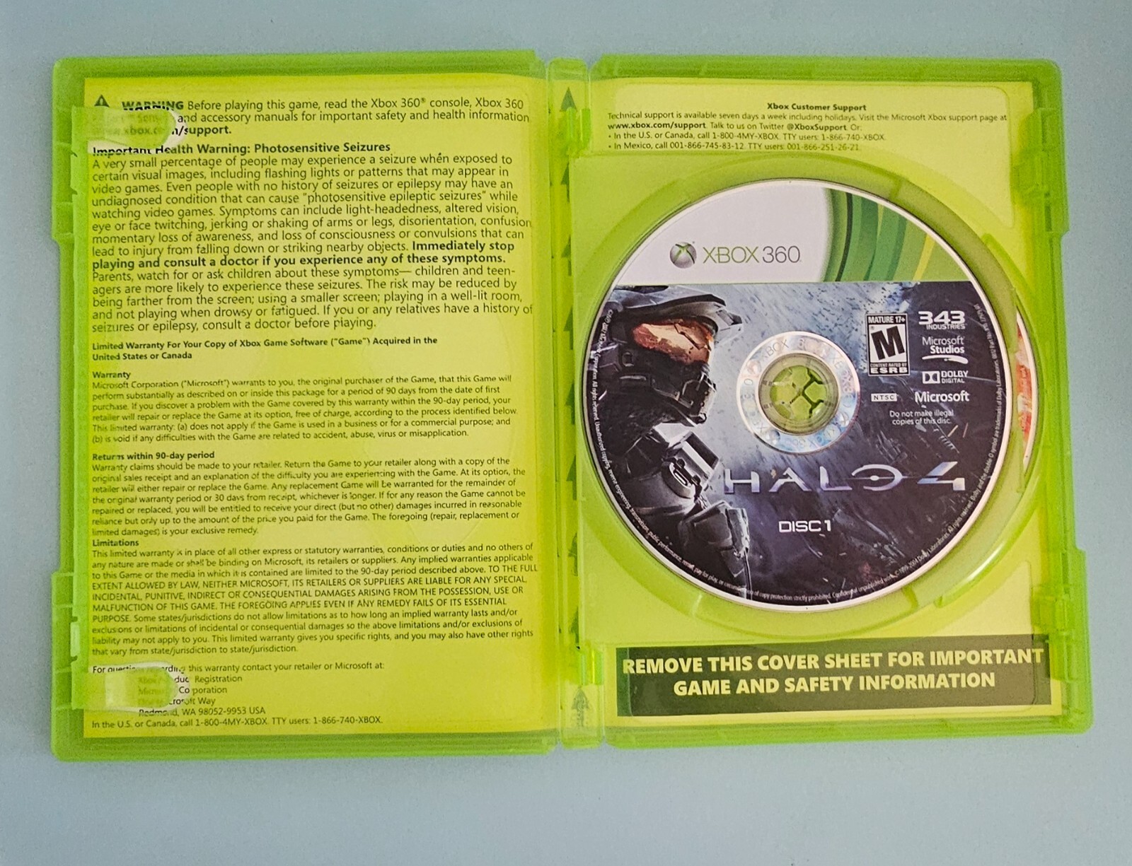 XBOX 360 HALO 4 Microsoft Studios 343 Industries Games Rated M for Mature 17+