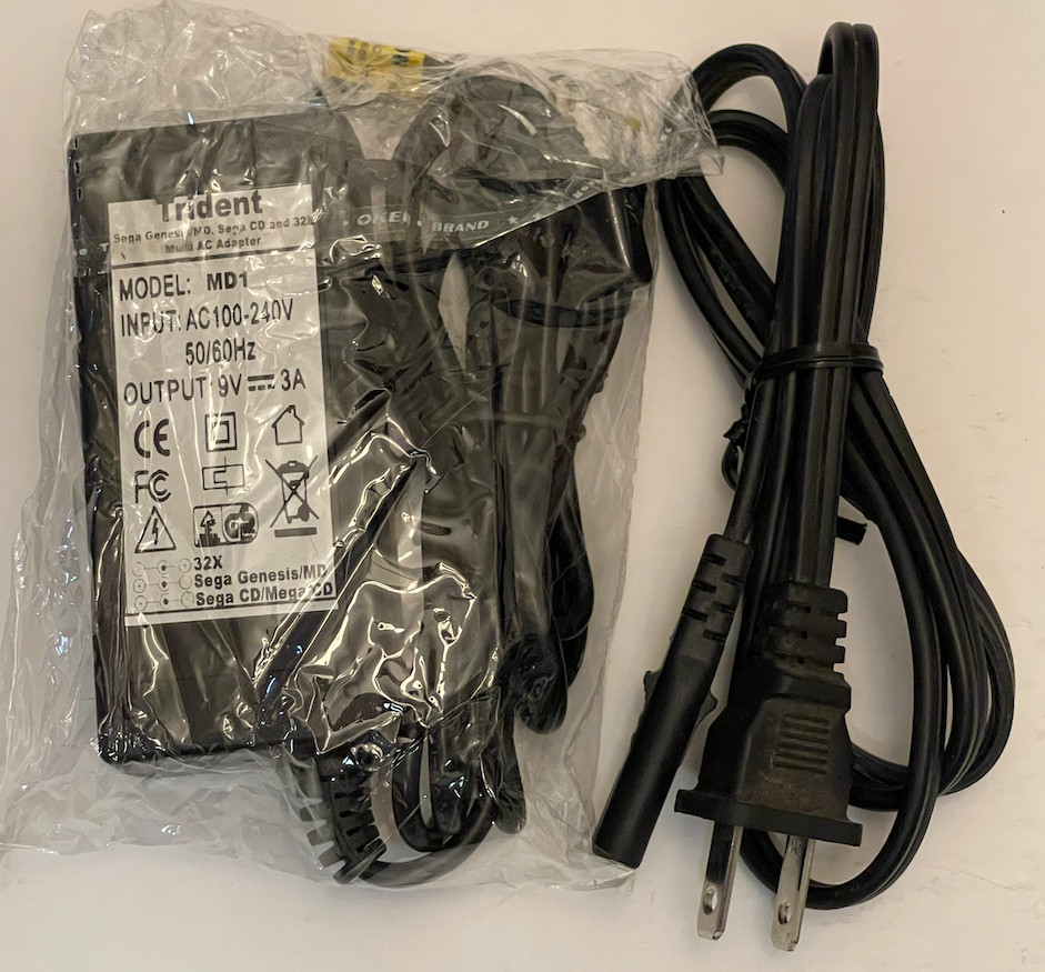 NEW Trident AC Power Adapter For Sega Genesis Model1/Sega CD/32X FAST FREE SHIP