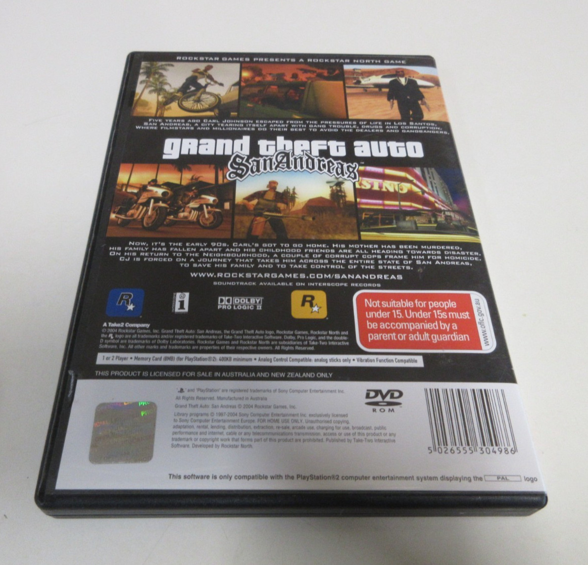 Grand Theft Auto: San Andreas – PlayStation 2 Game – DVD ROM – MA 15+ – 2004