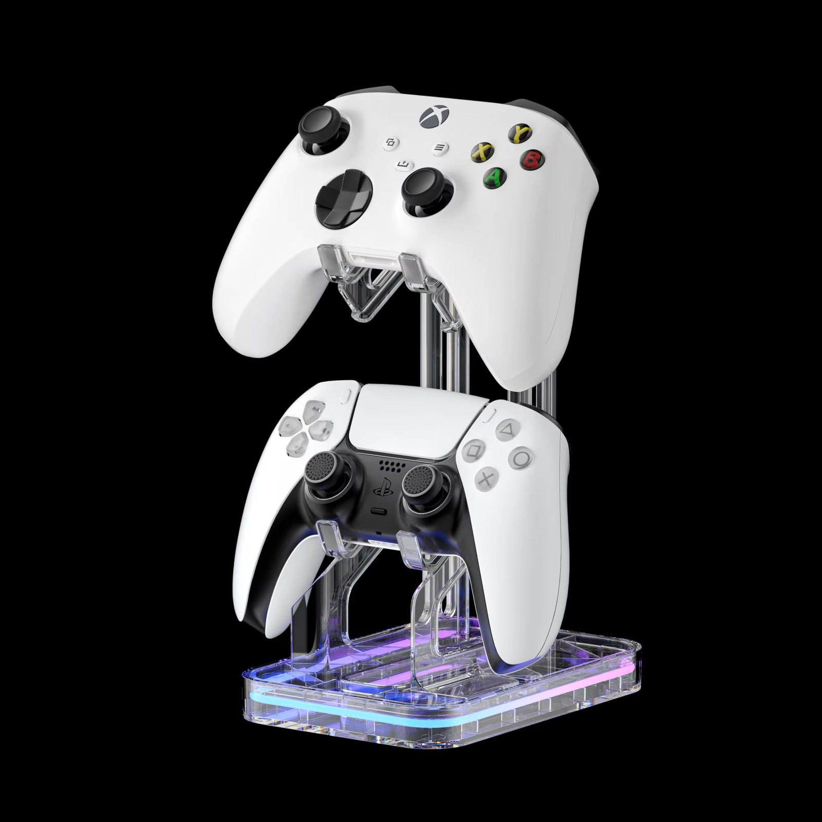 RGB Dual Game Controller Holder Acrylic Gamepad Handle Bracket Display for Switc