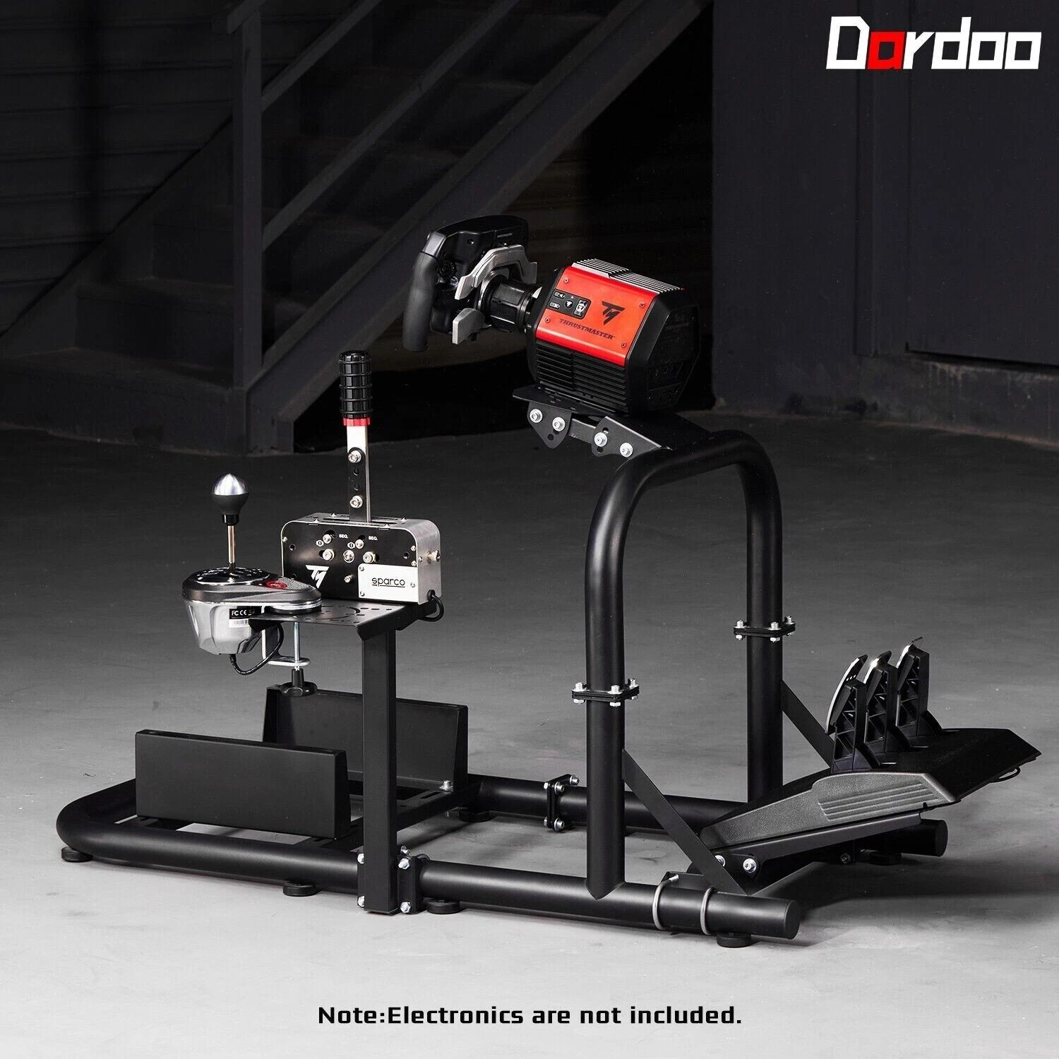 Dardoo Racing Sim Cockpit With Monitor Stand & Red Or Black Seat Fits Logitech