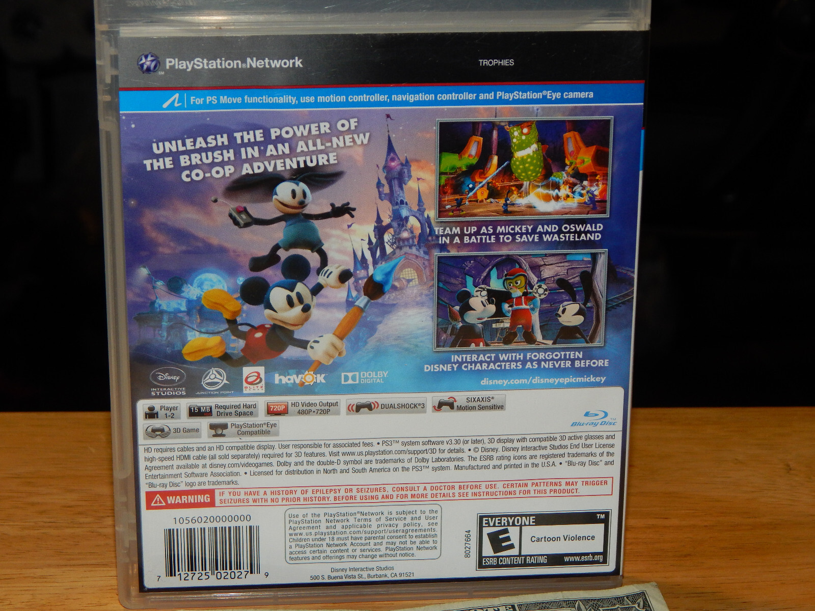 Disney Epic Mickey 2: The Power of Two (Sony PlayStation 3, 2012) PS3