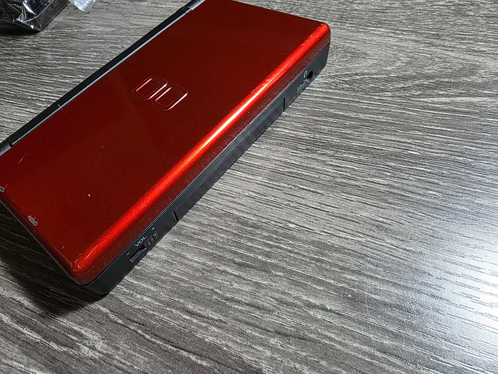 Nintendo DS Lite Red System Console W/ Stylus, GBA Port Cover, Charger TESTED