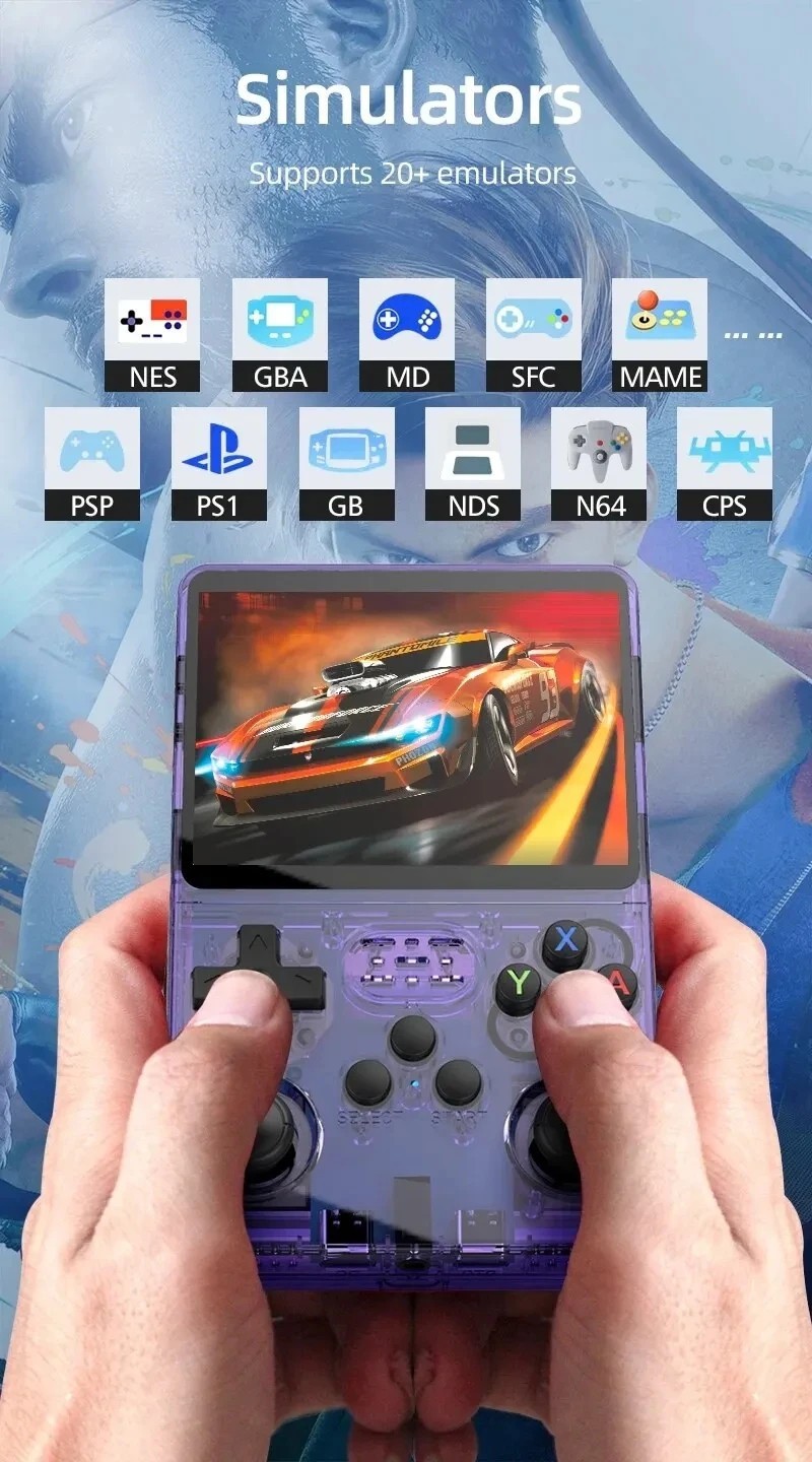 64-128GB, R36S Retro Handheld Video Game Console 20000 Games 3.5″ IPS Screen,USA